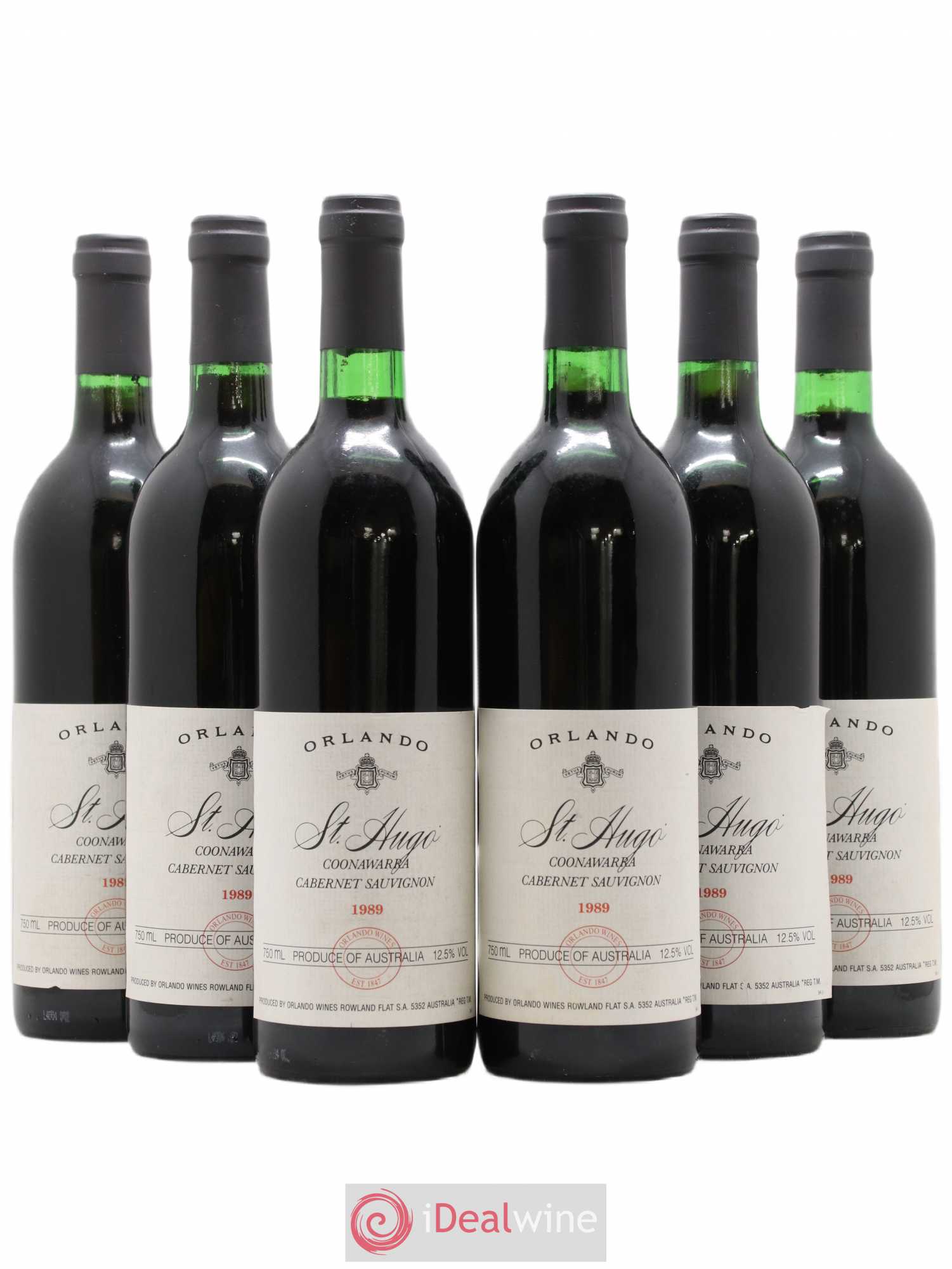 Australie Cabernet Sauvignon Orlando Coonawarra Saint Hugo 1989 - Posten von 6 Flaschen - 0