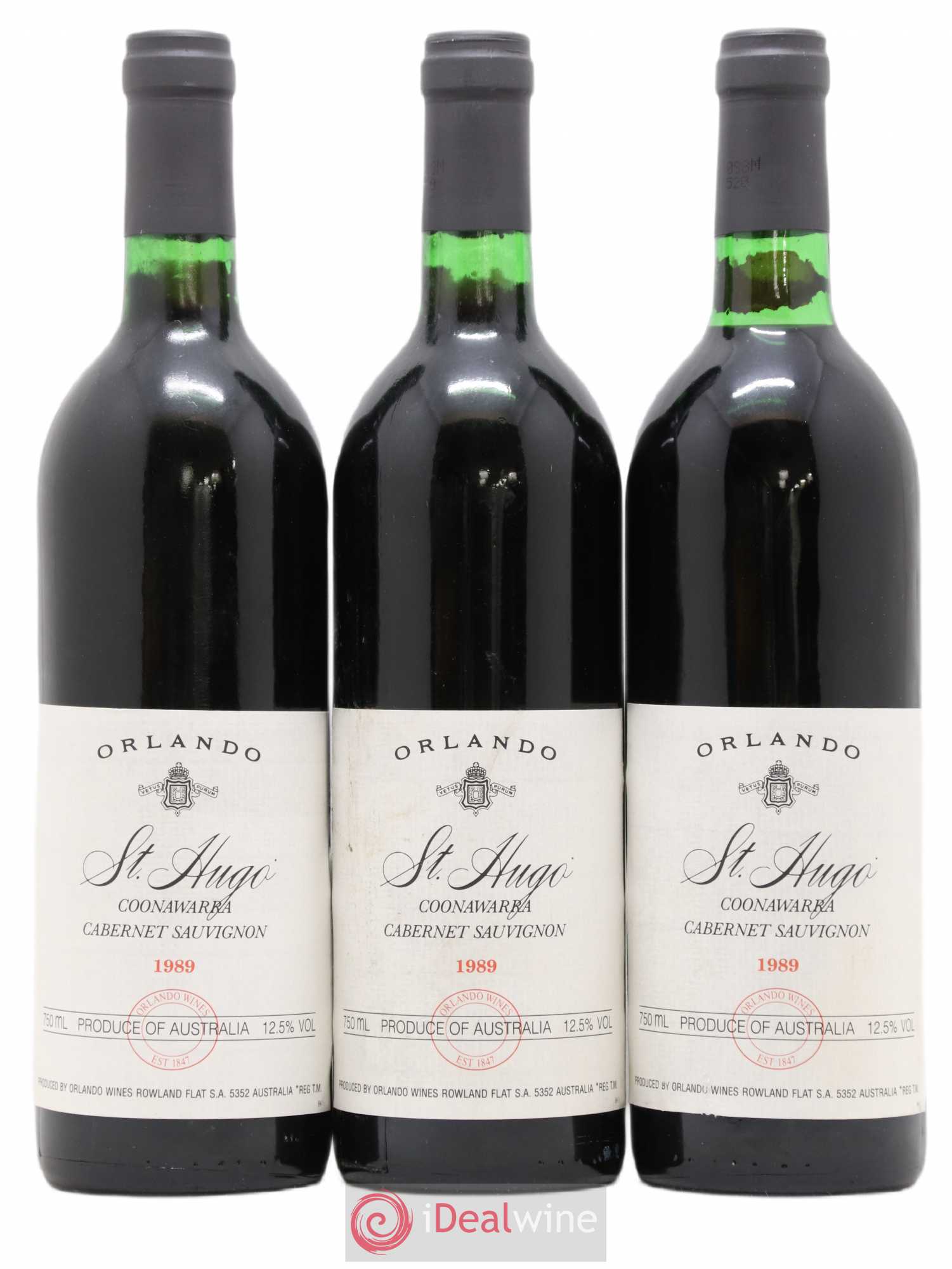 Australie Cabernet Sauvignon Orlando Coonawarra Saint Hugo 1989 - Posten von 3 Flaschen - 0