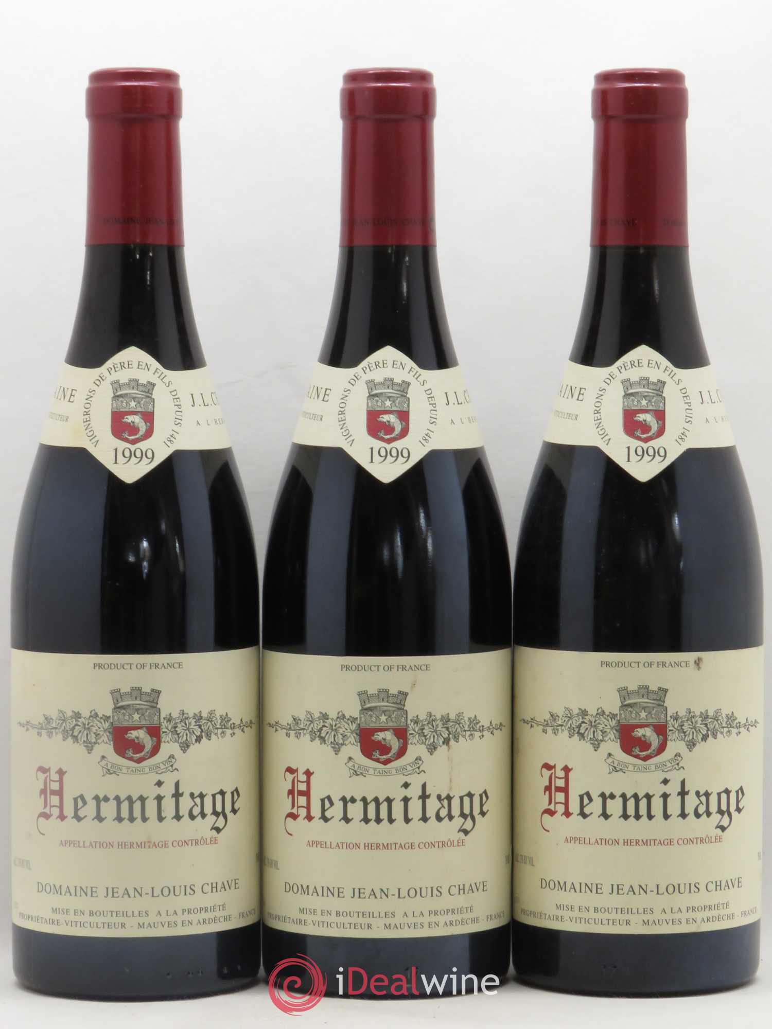 Hermitage Jean-Louis Chave 1999 - Lot de 3 bouteilles - 0