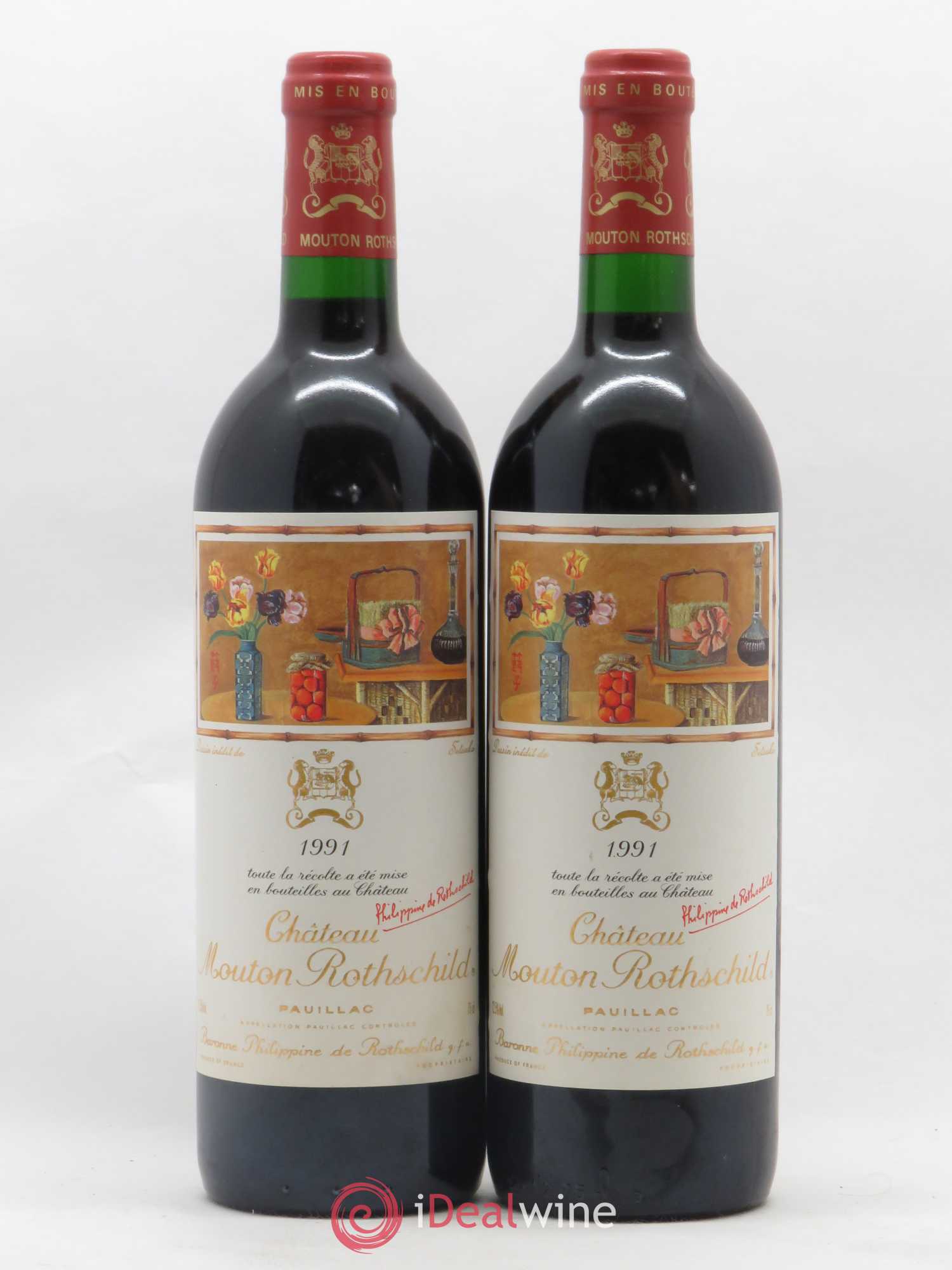 Château Mouton Rothschild 1er Grand Cru Classé 1991 - Lot de 2 bouteilles - 0
