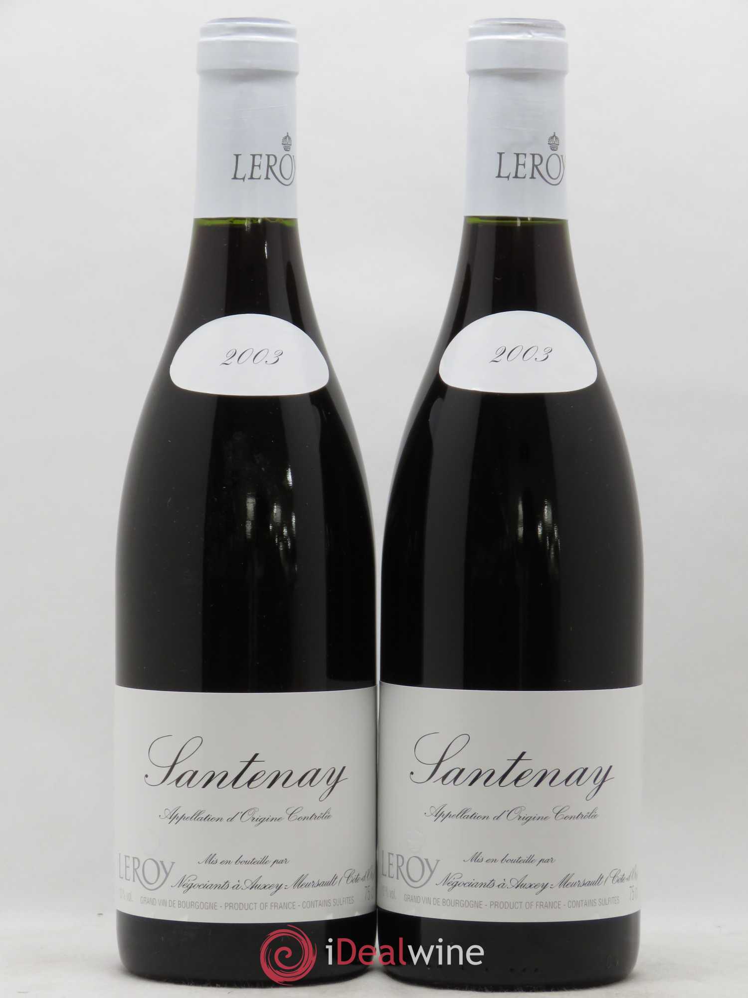 Santenay Leroy SA 2003 - Lot de 2 bouteilles - 0