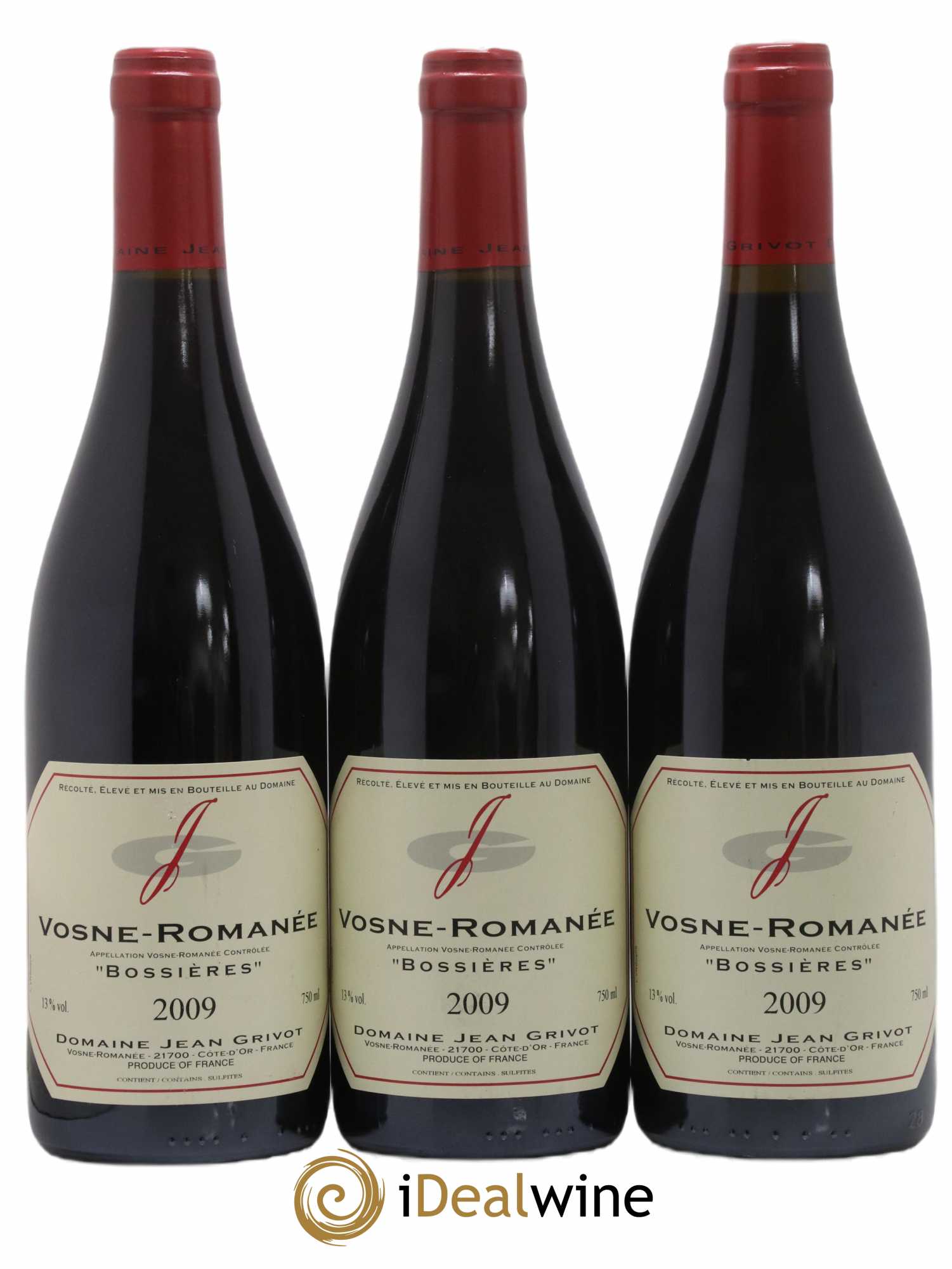 Vosne-Romanée Bossières Jean Grivot 2009 - Lot de 3 bouteilles - 0