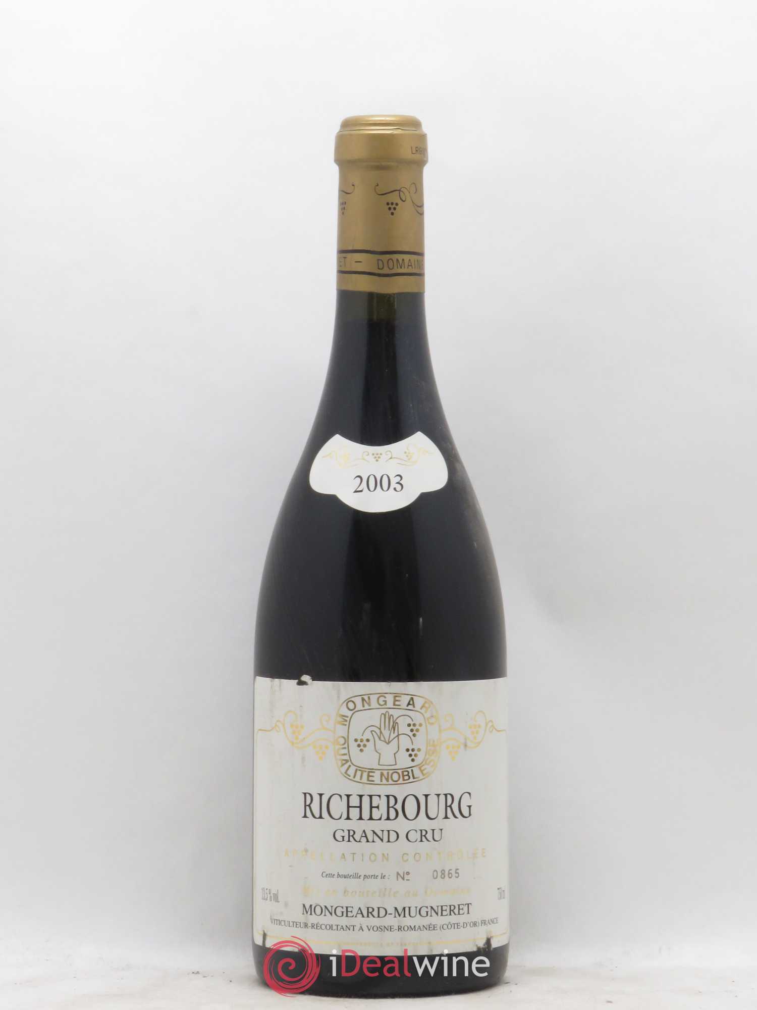 Richebourg Grand Cru Mongeard-Mugneret (Domaine) 2003 - Lot de 1 bouteille - 0