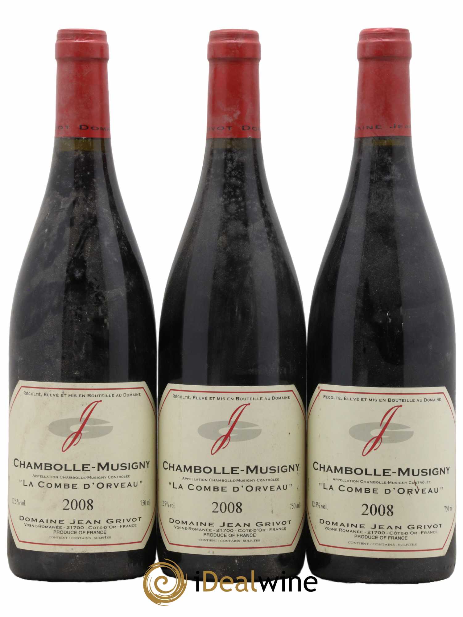 Chambolle-Musigny Combe d'Orveau Jean Grivot 2008 - Lot de 3 bouteilles - 0