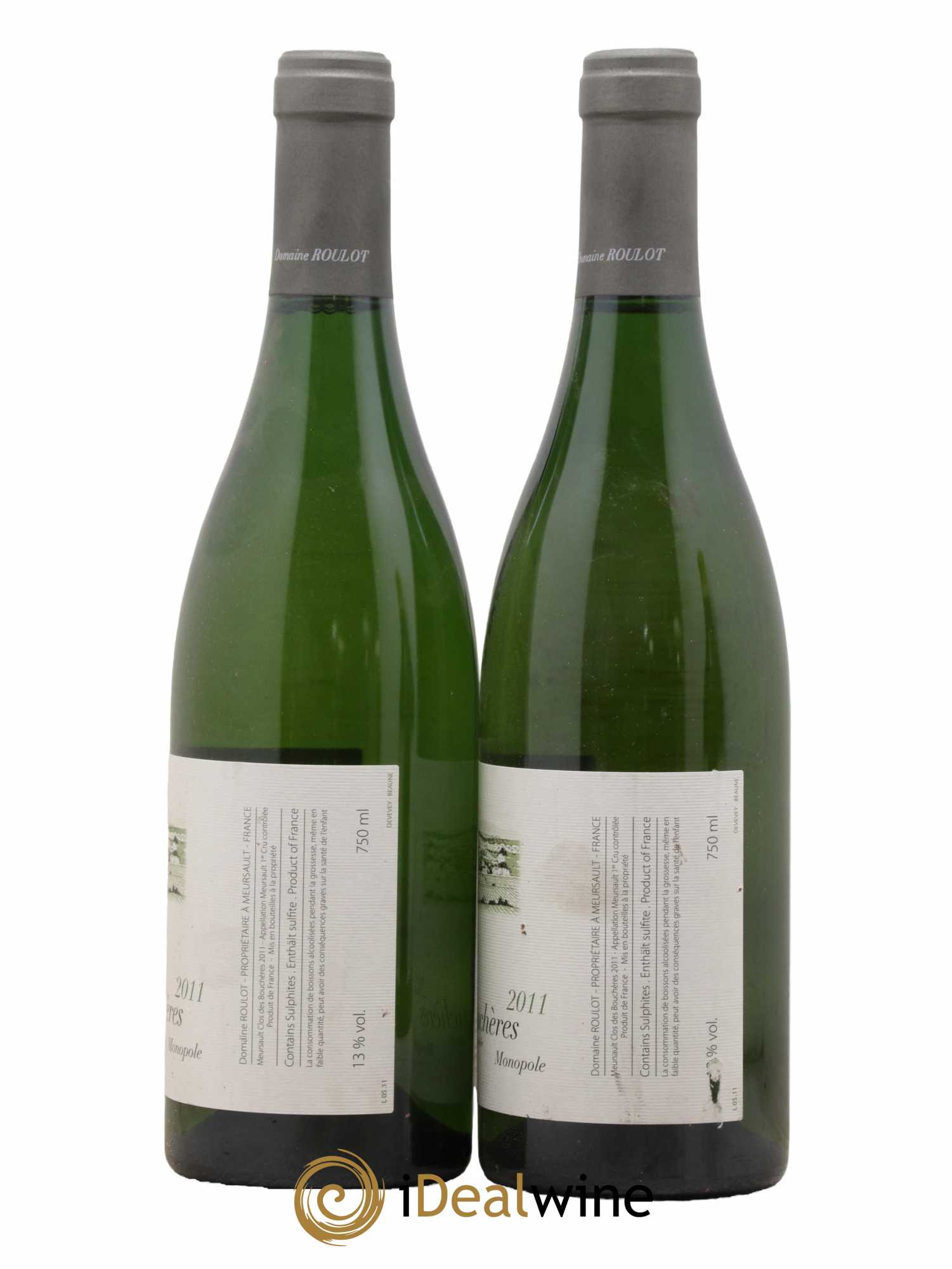 Meursault 1er Cru Clos des Bouchères Roulot (Domaine) 2011 - Lot de 2 bouteilles - 1