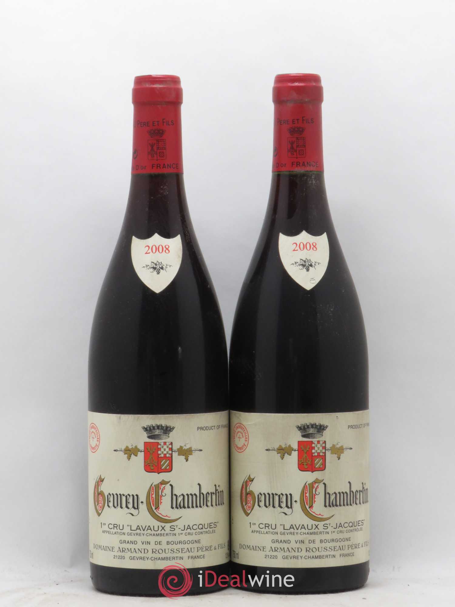 Gevrey-Chambertin 1er Cru Lavaux Saint Jacques Armand Rousseau (Domaine) 2008 - Lot de 2 bouteilles - 0