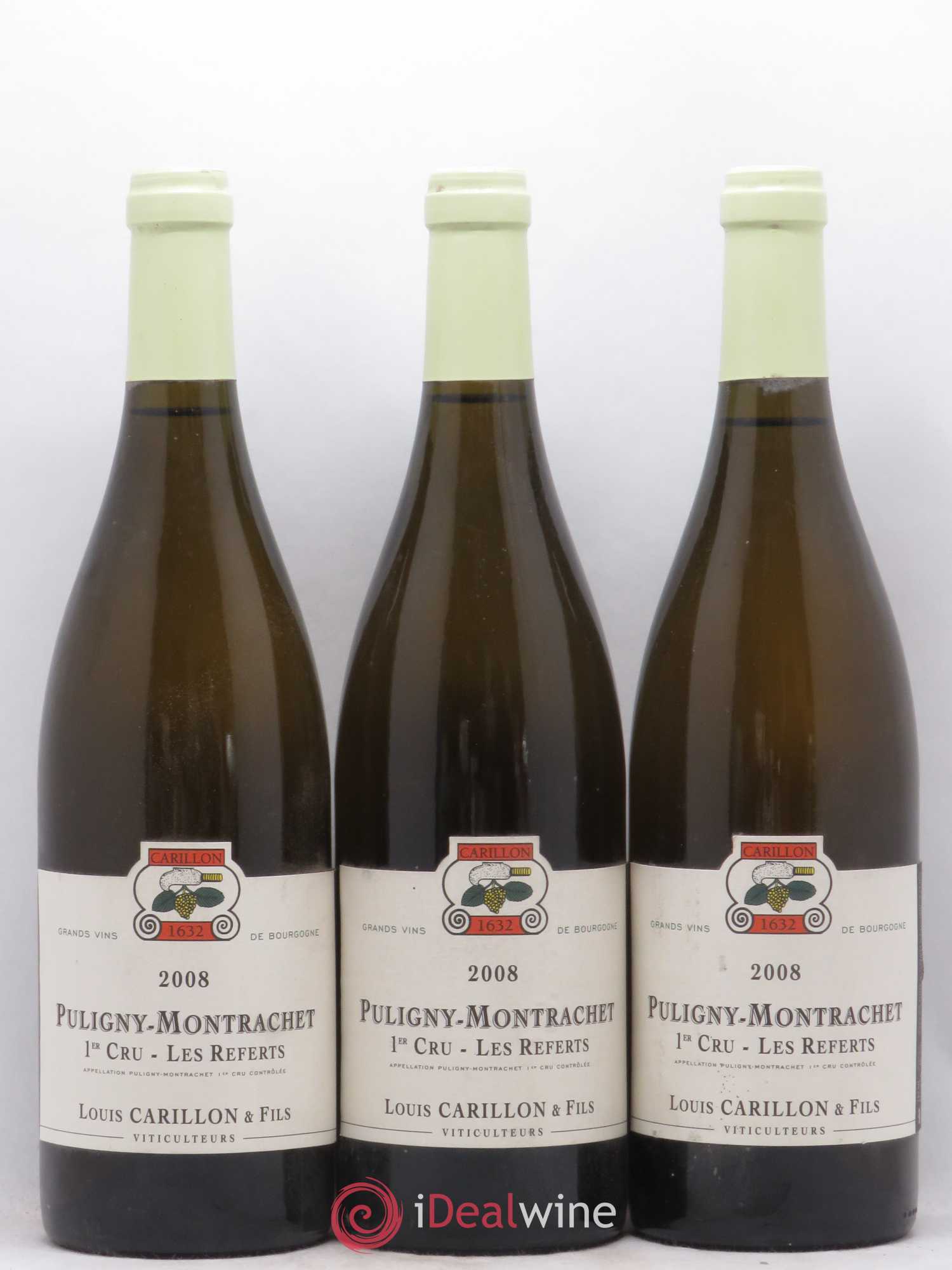 Puligny-Montrachet 1er Cru Les Referts Louis Carillon 2008 - Posten von 3 Flaschen - 0