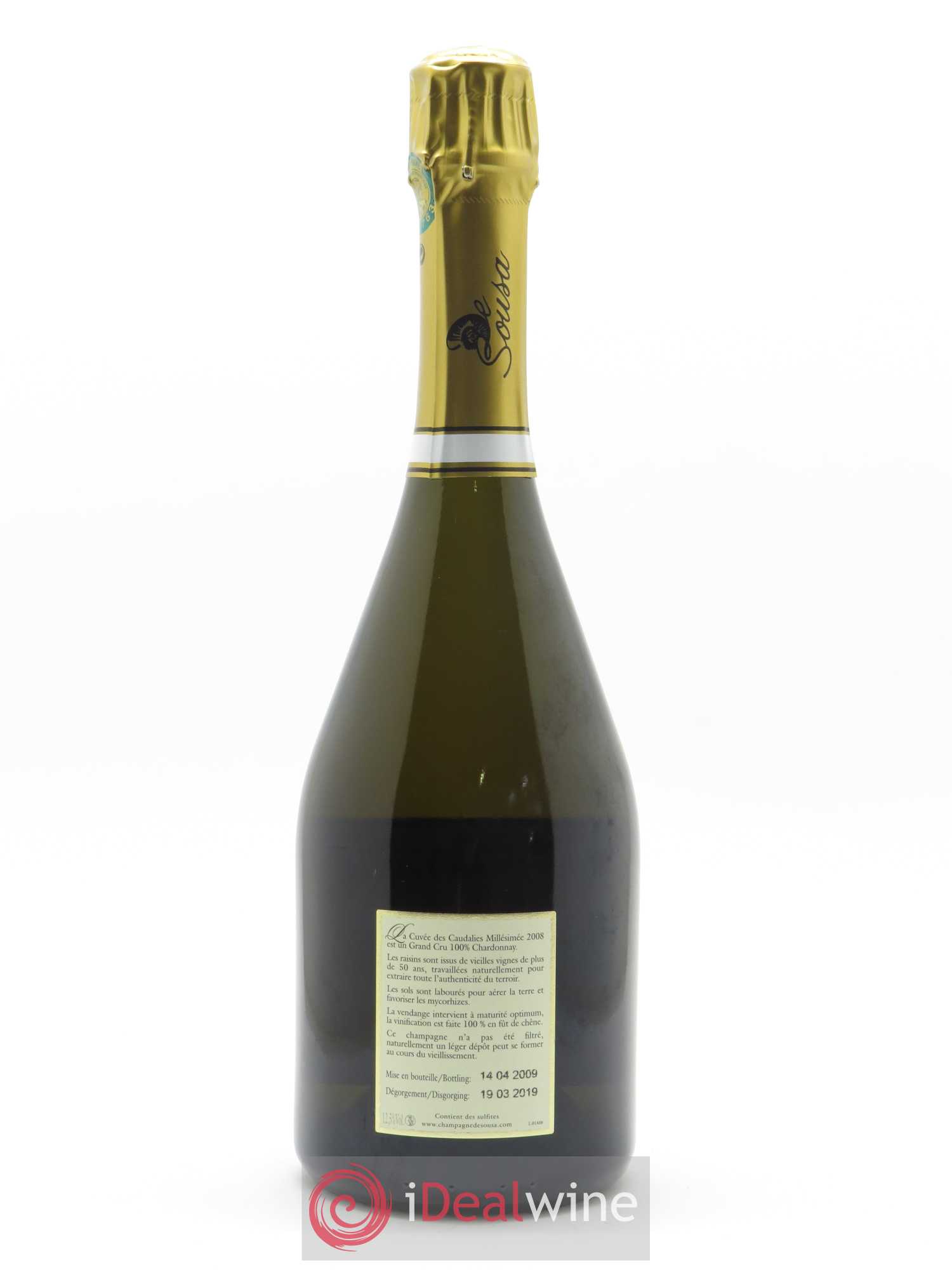 Cuvée des Caudalies Grand Cru Extra-Brut millésimé De Sousa 2008 - Lot de 1 bouteille - 1