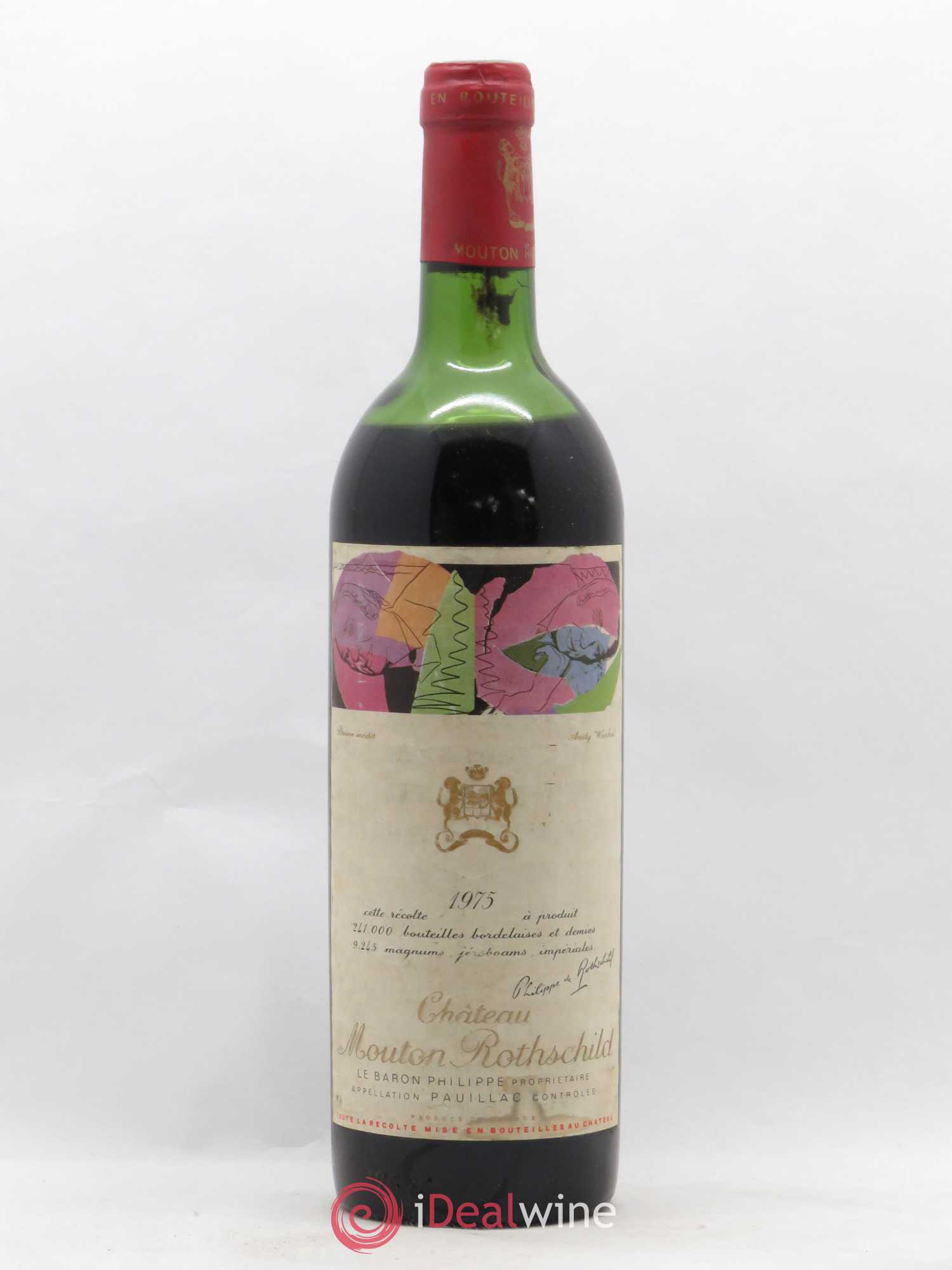 Château Mouton Rothschild 1er Grand Cru Classé 1975 - Lot de 1 bouteille - 0