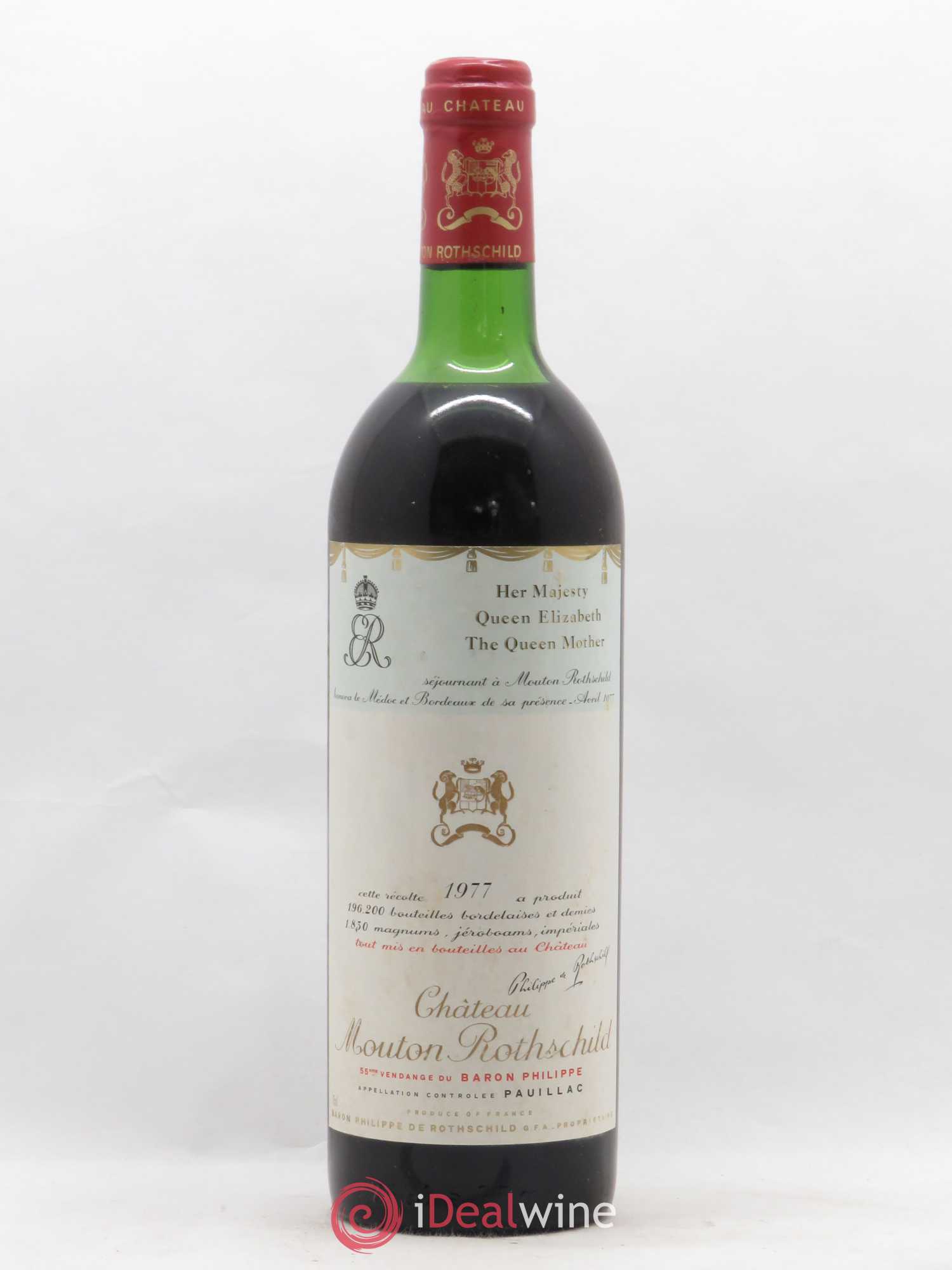 Château Mouton Rothschild 1er Grand Cru Classé 1977 - Lot de 1 bouteille - 0