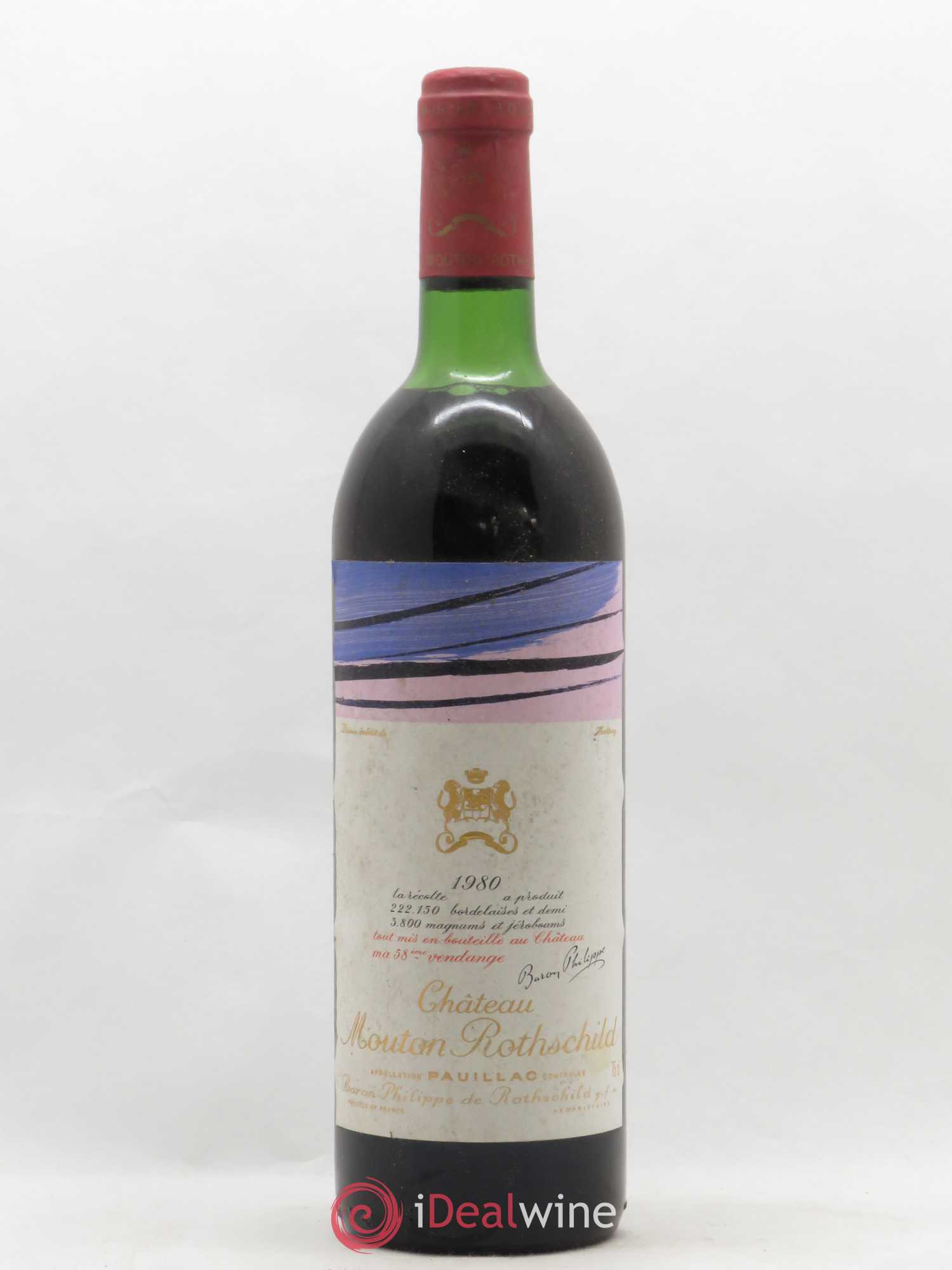 Château Mouton Rothschild 1er Grand Cru Classé 1980 - Lot de 1 bouteille - 0