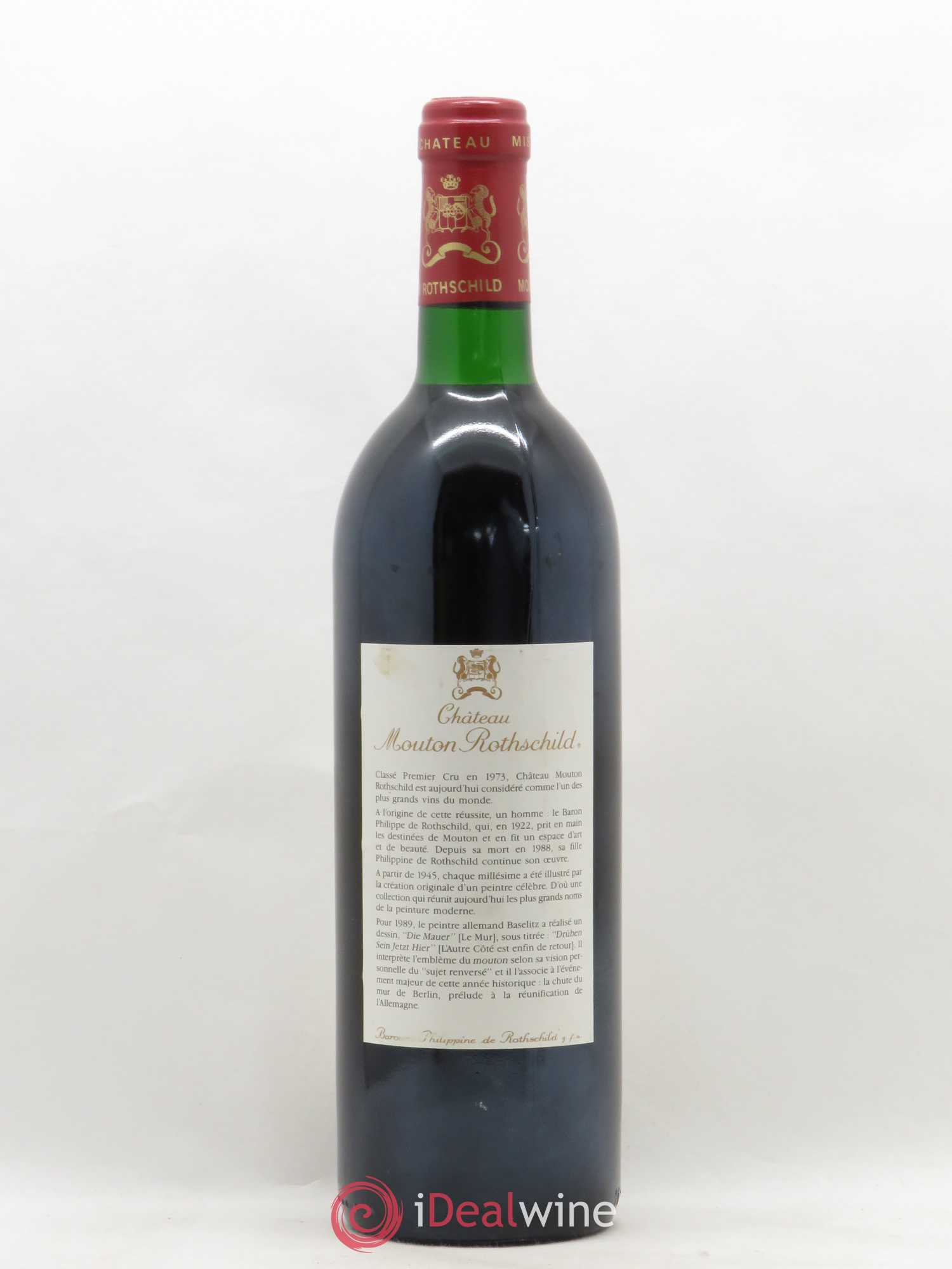 Château Mouton Rothschild 1er Grand Cru Classé 1989 - Lot de 1 bouteille - 1