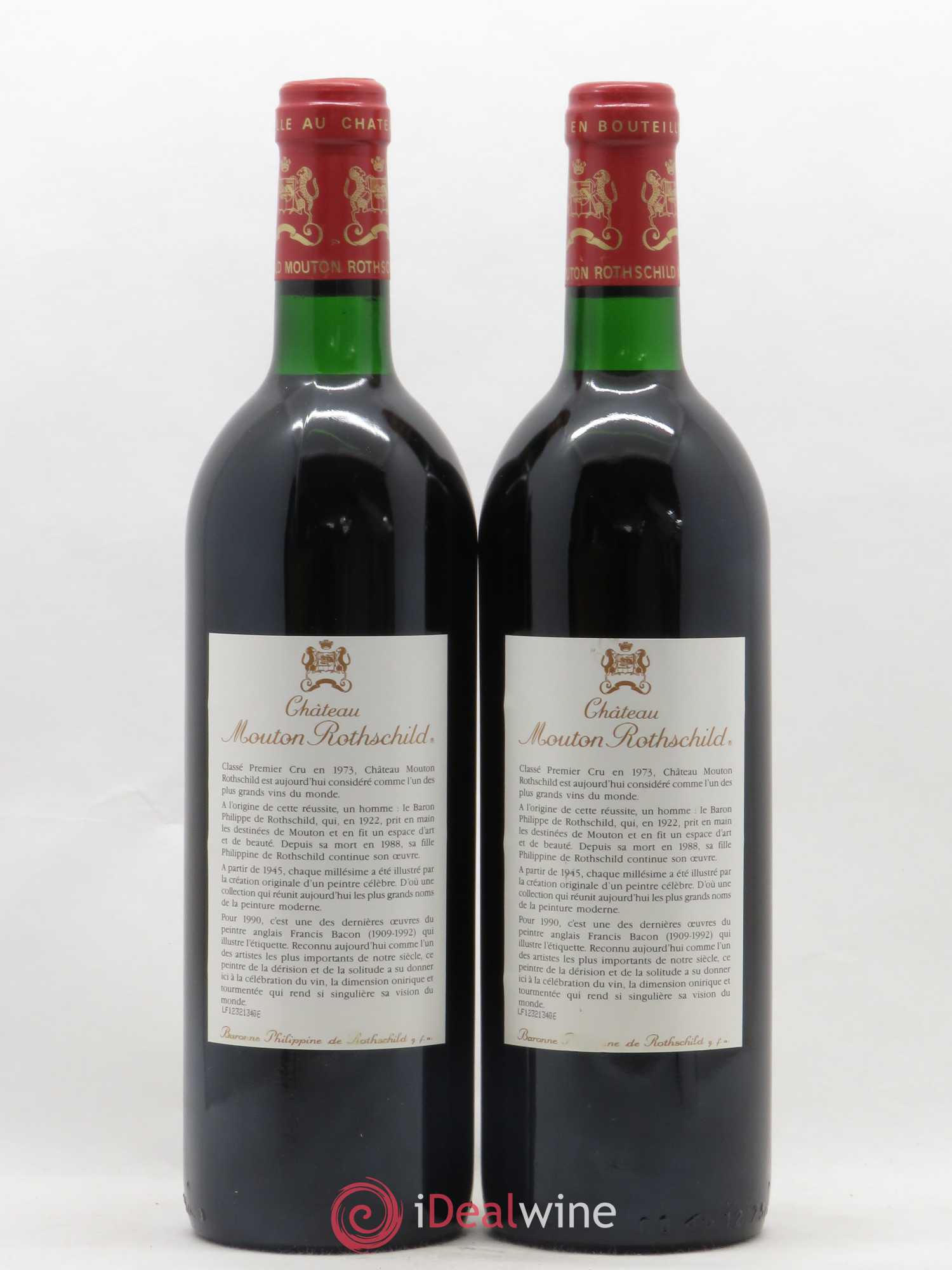 Château Mouton Rothschild 1er Grand Cru Classé 1990 - Lot de 2 bouteilles - 1