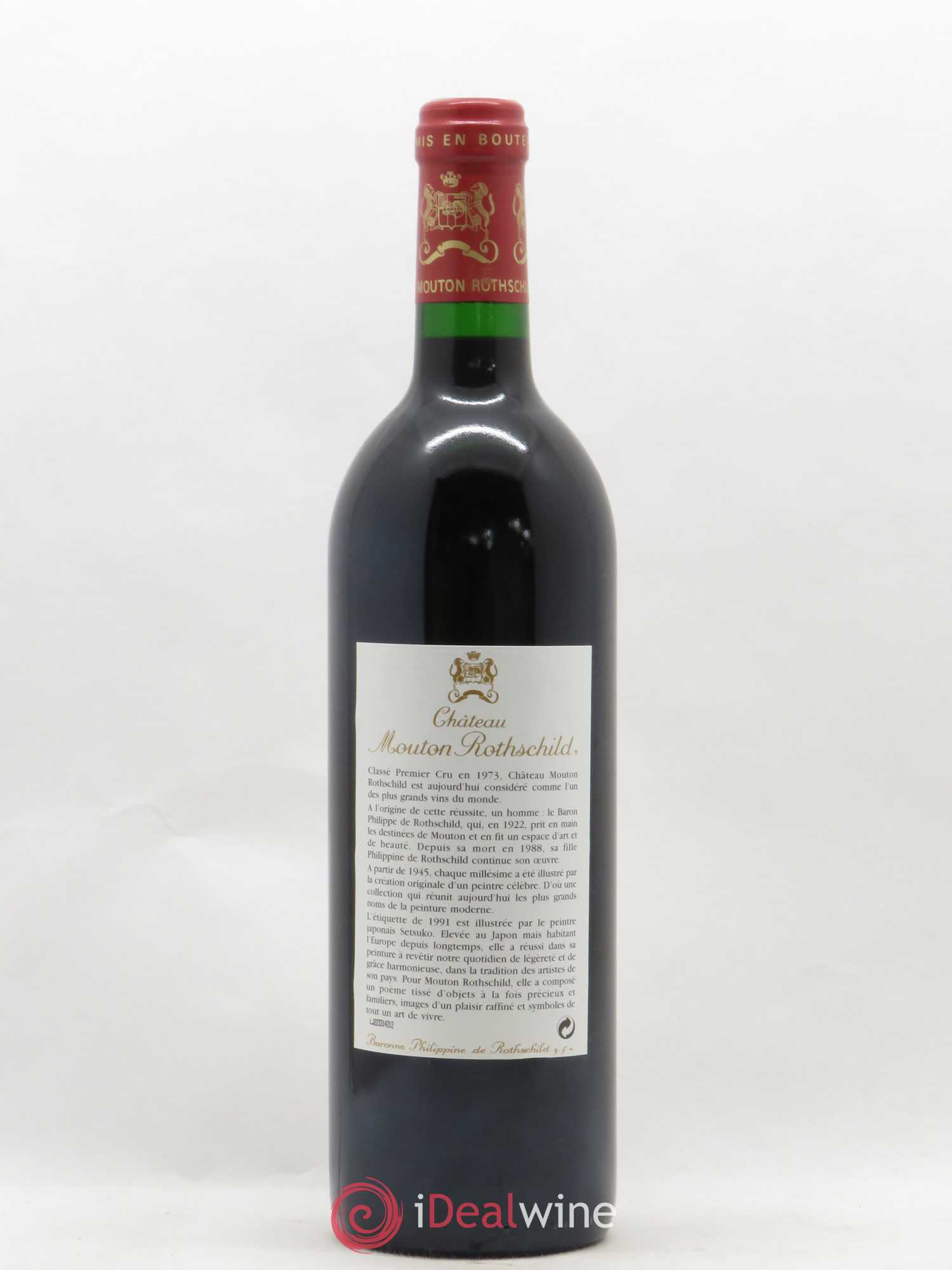 Château Mouton Rothschild 1er Grand Cru Classé 1991 - Lot de 1 bouteille - 1