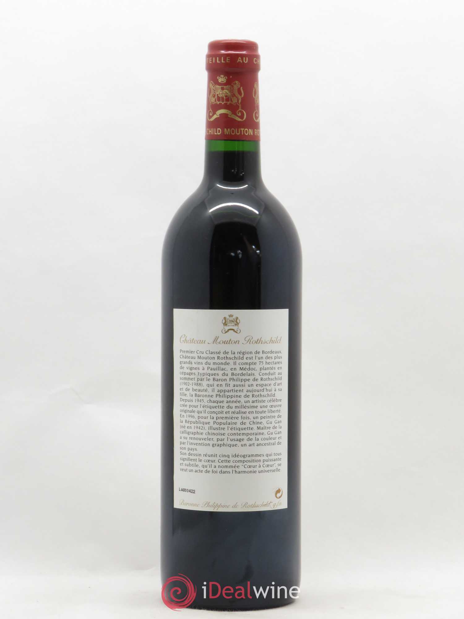 Château Mouton Rothschild 1er Grand Cru Classé 1996 - Lot de 1 bouteille - 1