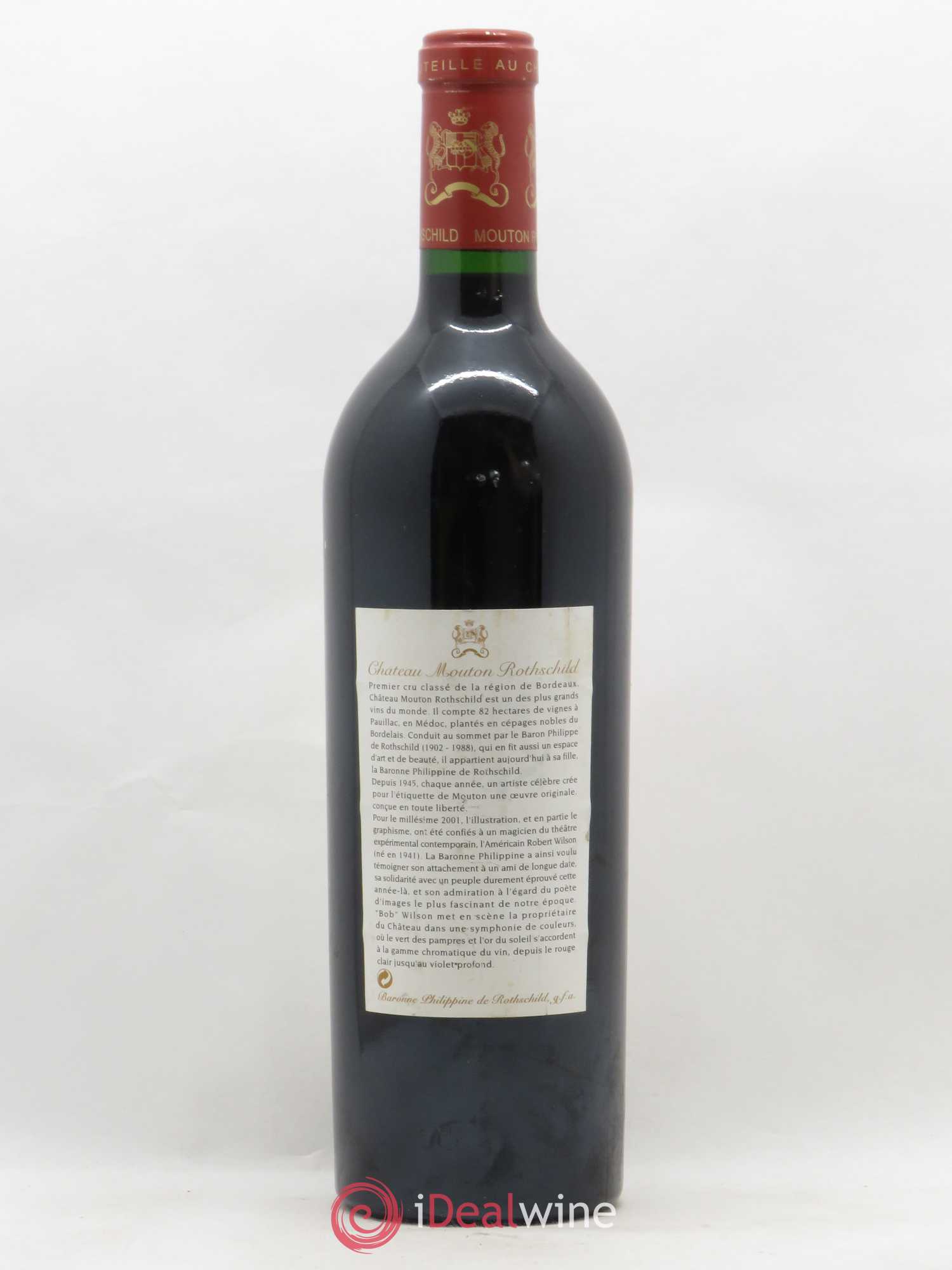 Château Mouton Rothschild 1er Grand Cru Classé 2001 - Lot de 1 bouteille - 1