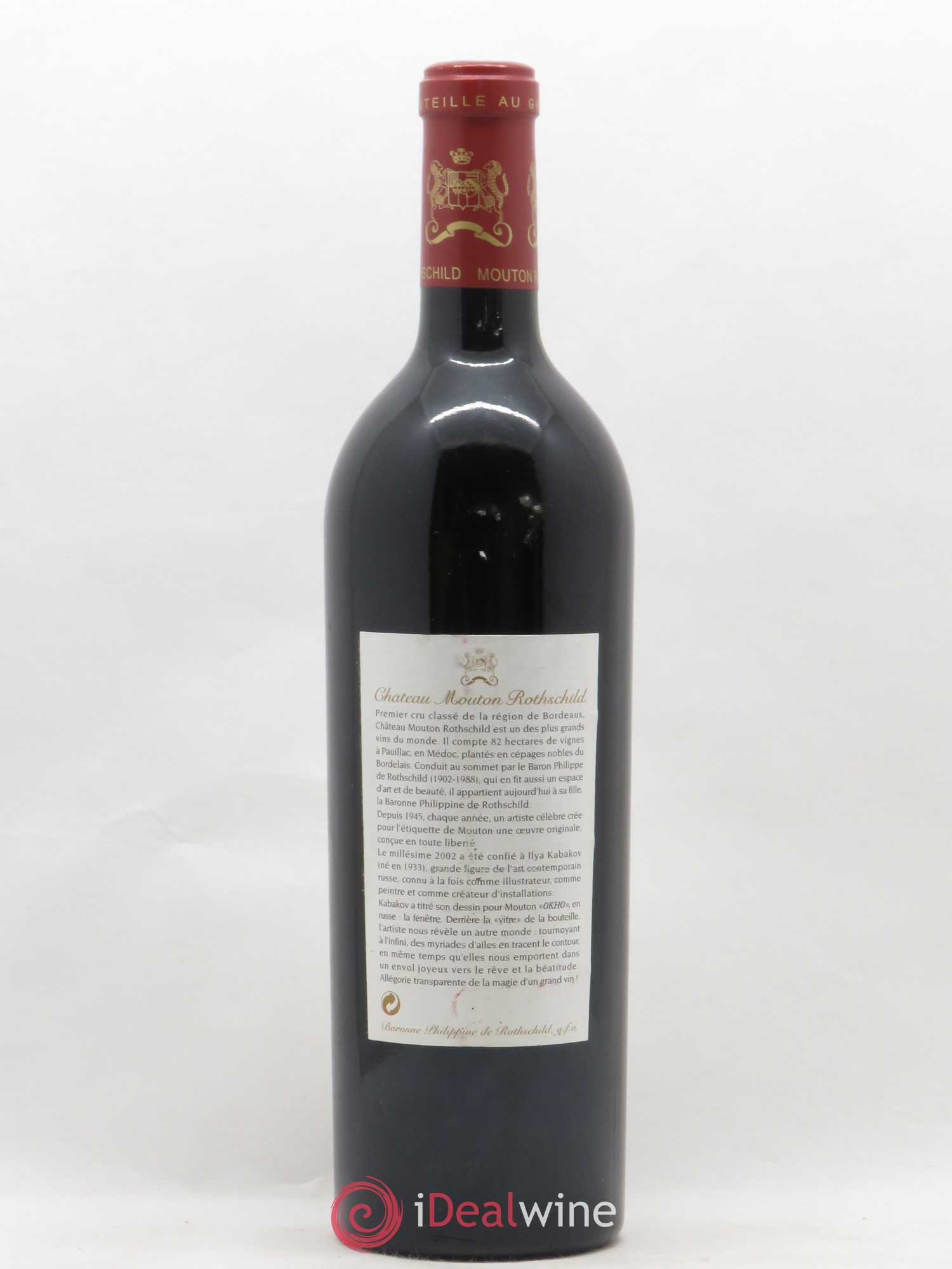 Château Mouton Rothschild 1er Grand Cru Classé 2002 - Lot de 1 bouteille - 1