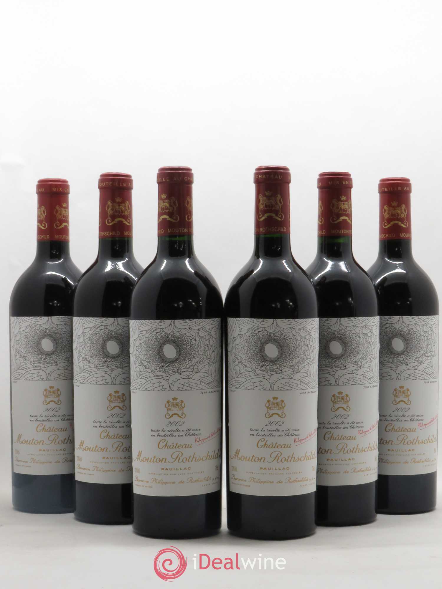 Château Mouton Rothschild 1er Grand Cru Classé 2002 - Lot de 6 bouteilles - 0