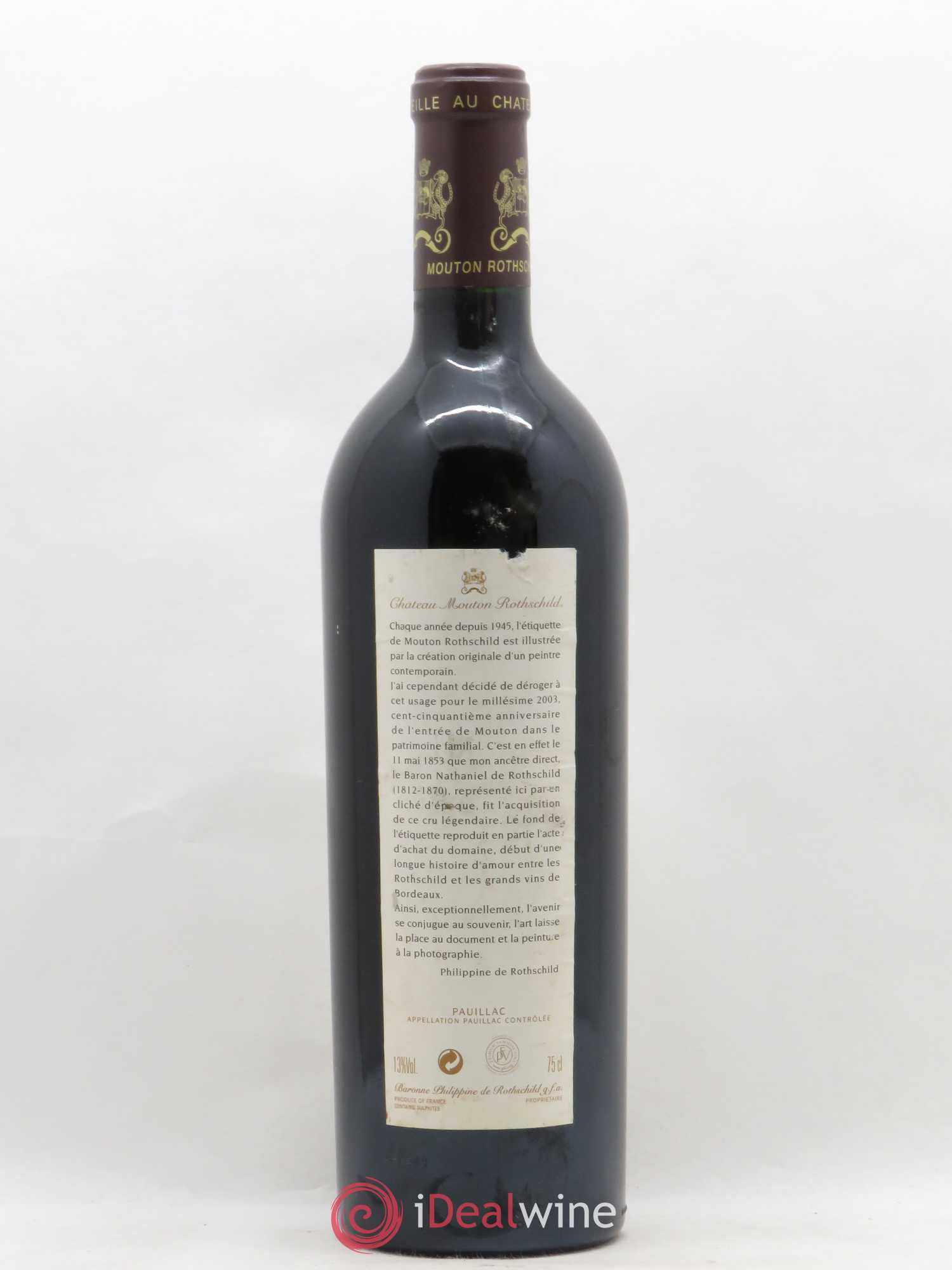 Château Mouton Rothschild 1er Grand Cru Classé 2003 - Lot de 1 bouteille - 1