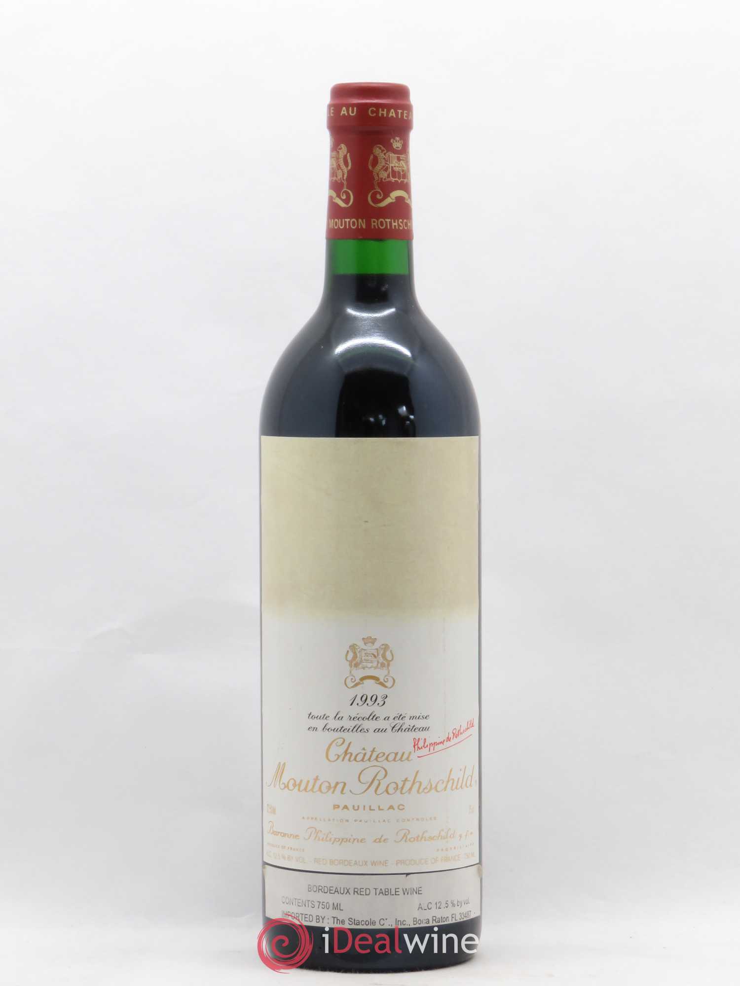 Château Mouton Rothschild 1er Grand Cru Classé 1993 - Lot de 1 bouteille - 0