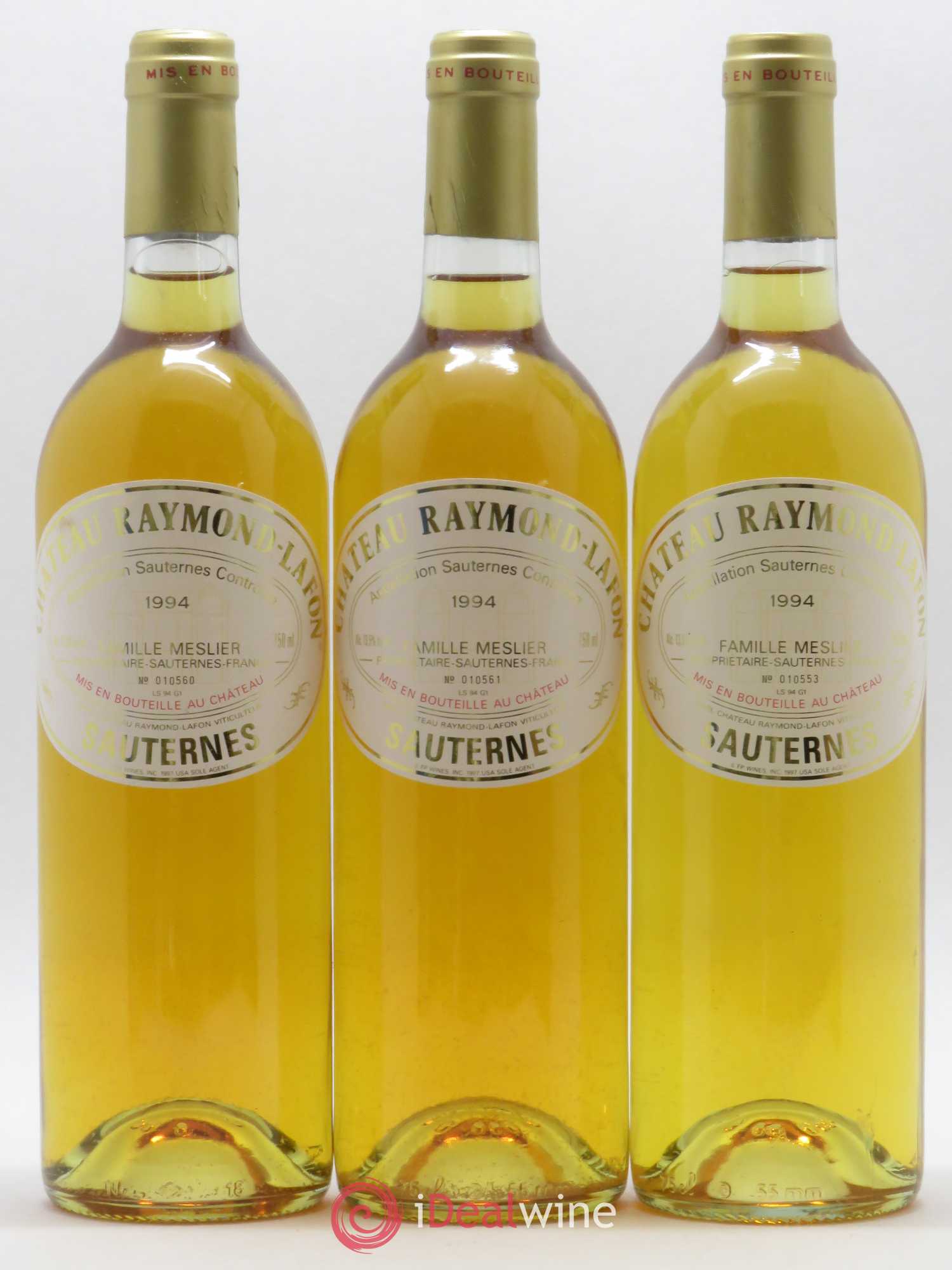 Château Raymond Lafon 1994 - Lotto di 3 bottiglie - 0