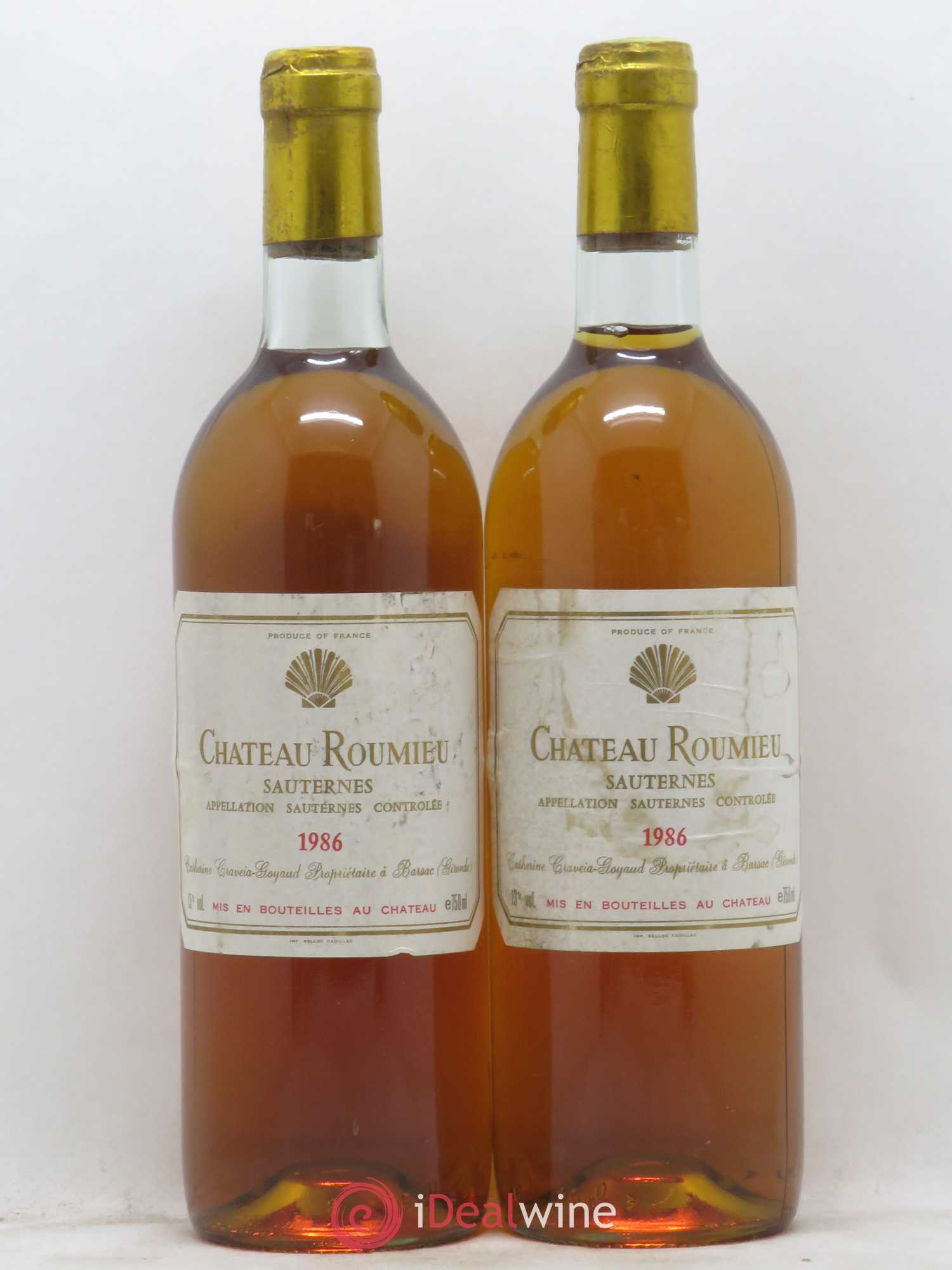 Sauternes Chateau Roumieu 1986 - Lotto di 2 bottiglie - 0