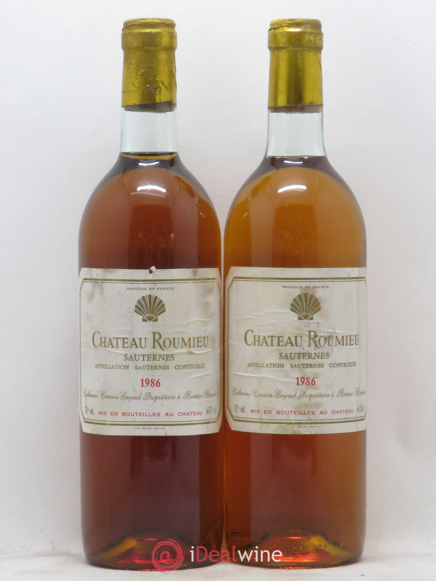 Sauternes Chateau Roumieu 1986 - Posten von 2 Flaschen - 0