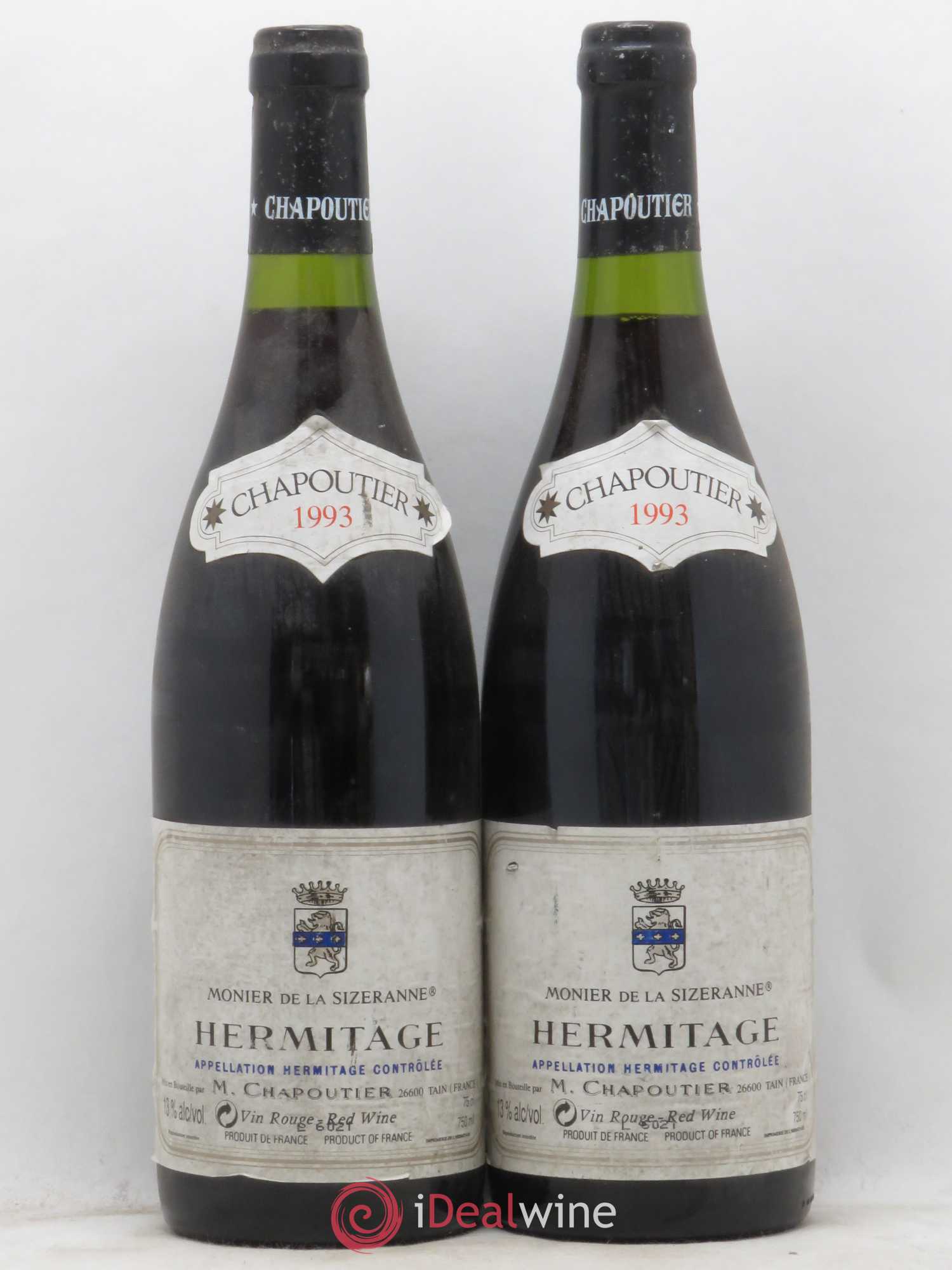 Hermitage Monier de La Sizeranne Chapoutier 1993 - Lot de 2 bouteilles - 0