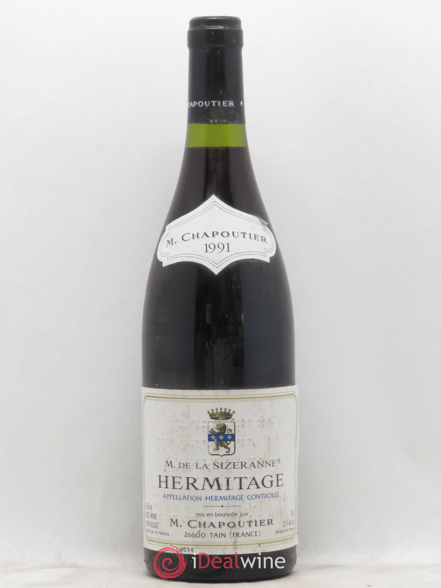 Hermitage Monier de La Sizeranne Chapoutier 1991 - Lot de 1 bouteille - 0