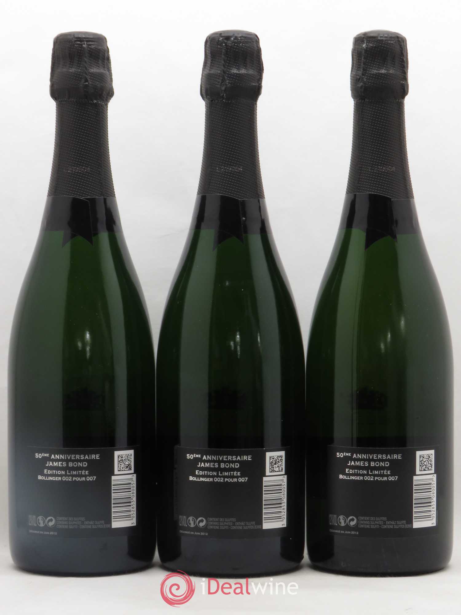 James Bond 007 Bollinger 2002 - Lot of 3 bottles - 1