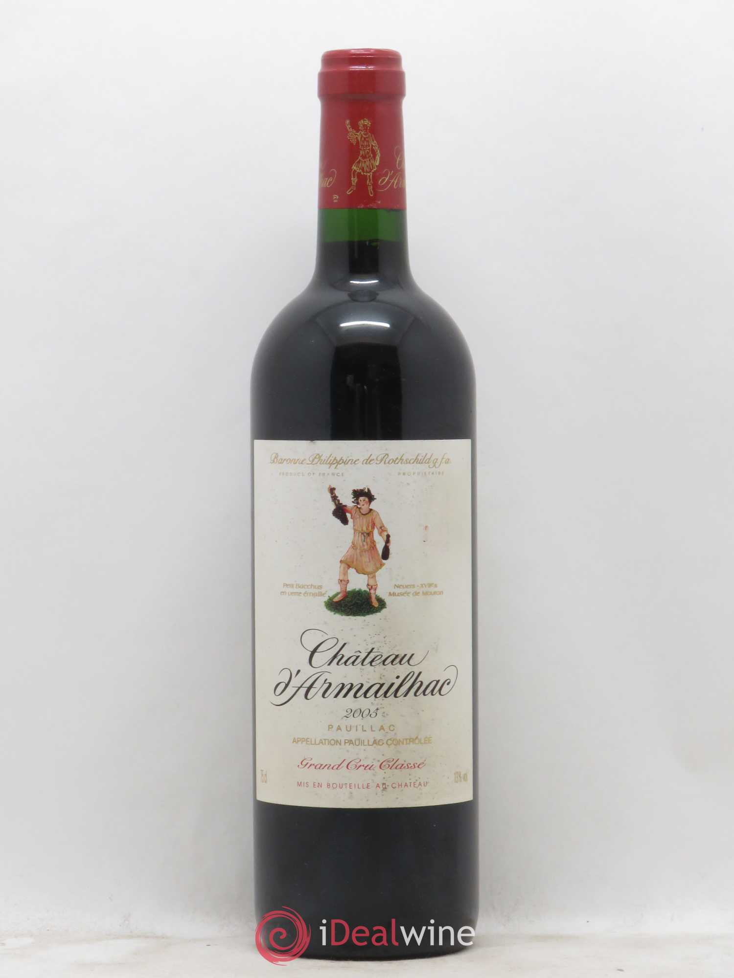 Château d' Armailhac - Mouton Baron(ne) Philippe 5ème Grand Cru Classé 2005 - Lot de 1 bouteille - 0