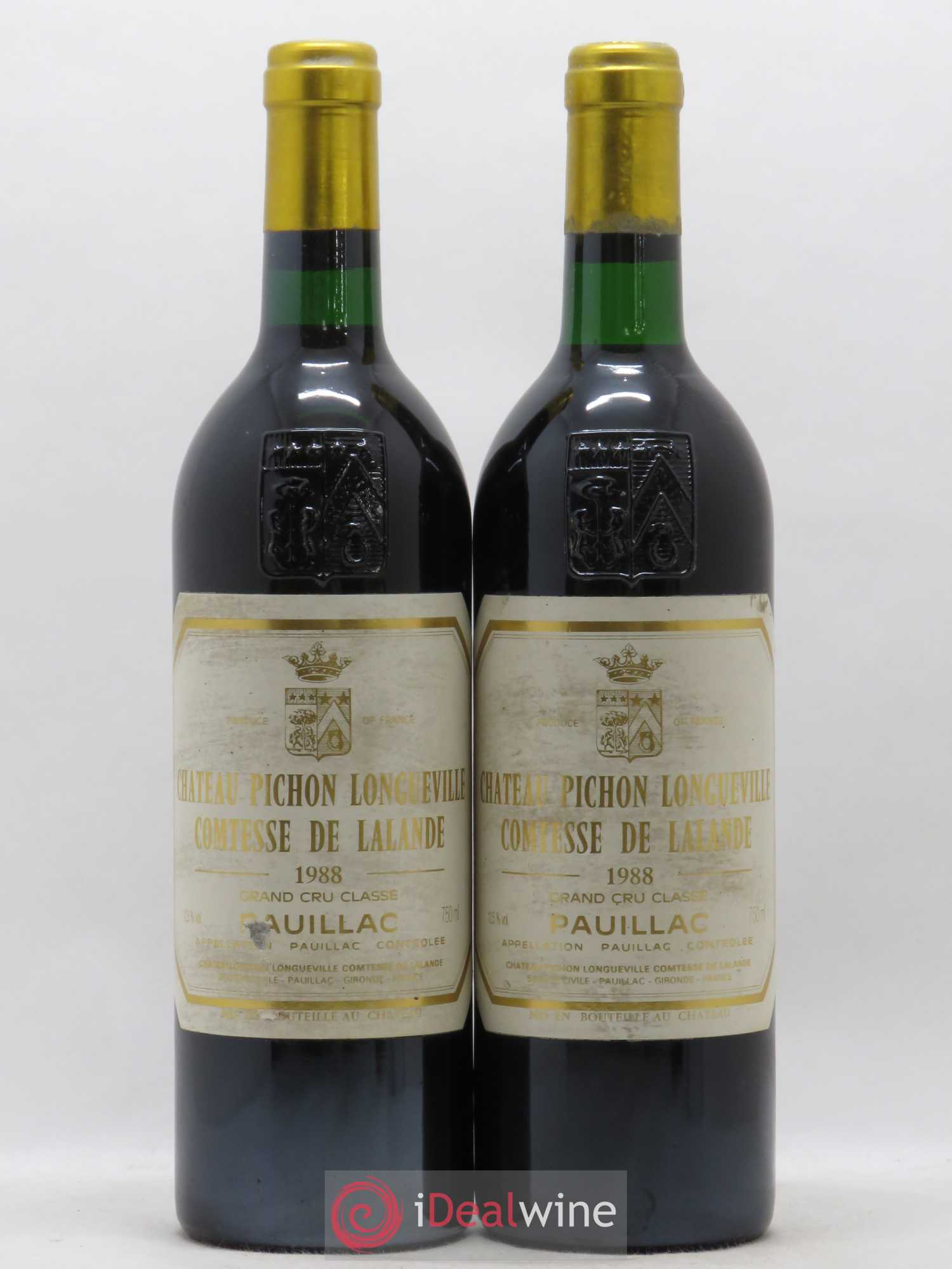 Château Pichon Longueville Comtesse de Lalande 2ème Grand Cru Classé 1988 - Lot de 2 bouteilles - 0