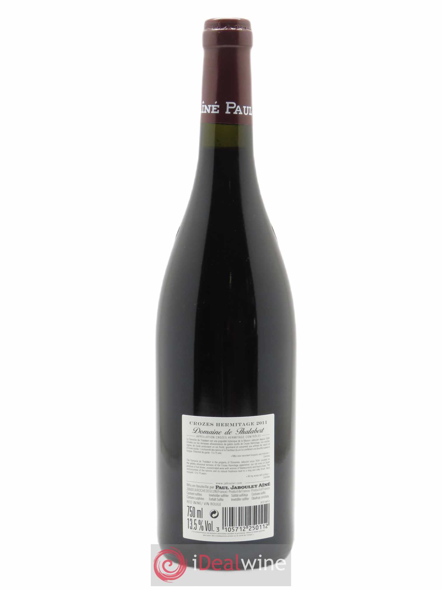 Crozes-Hermitage Domaine de Thalabert Paul Jaboulet Ainé 2011 - Lot of 1 bottle - 1