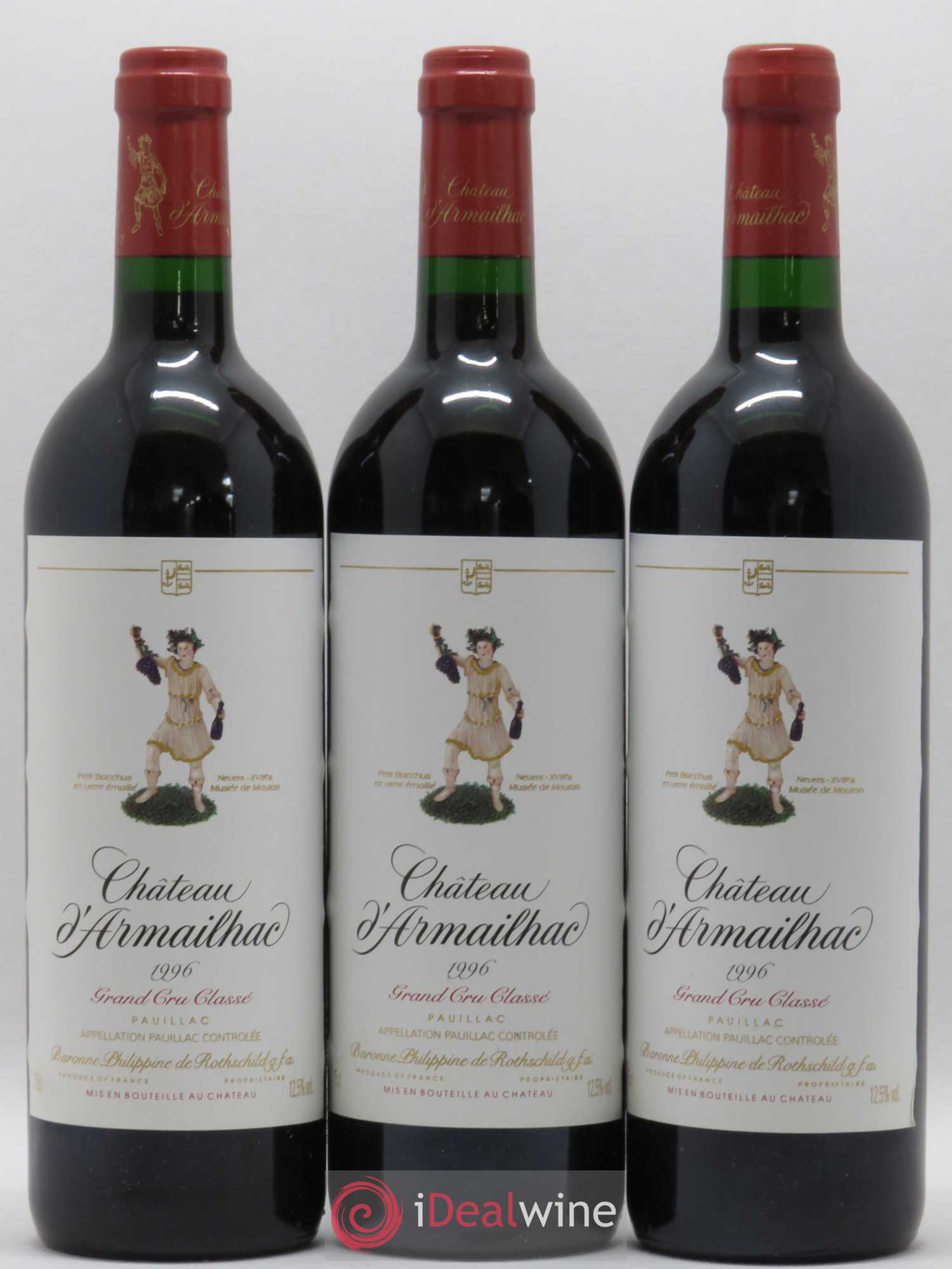 Château d' Armailhac - Mouton Baron(ne) Philippe 5ème Grand Cru Classé 1996 - Lot de 12 bouteilles - 1