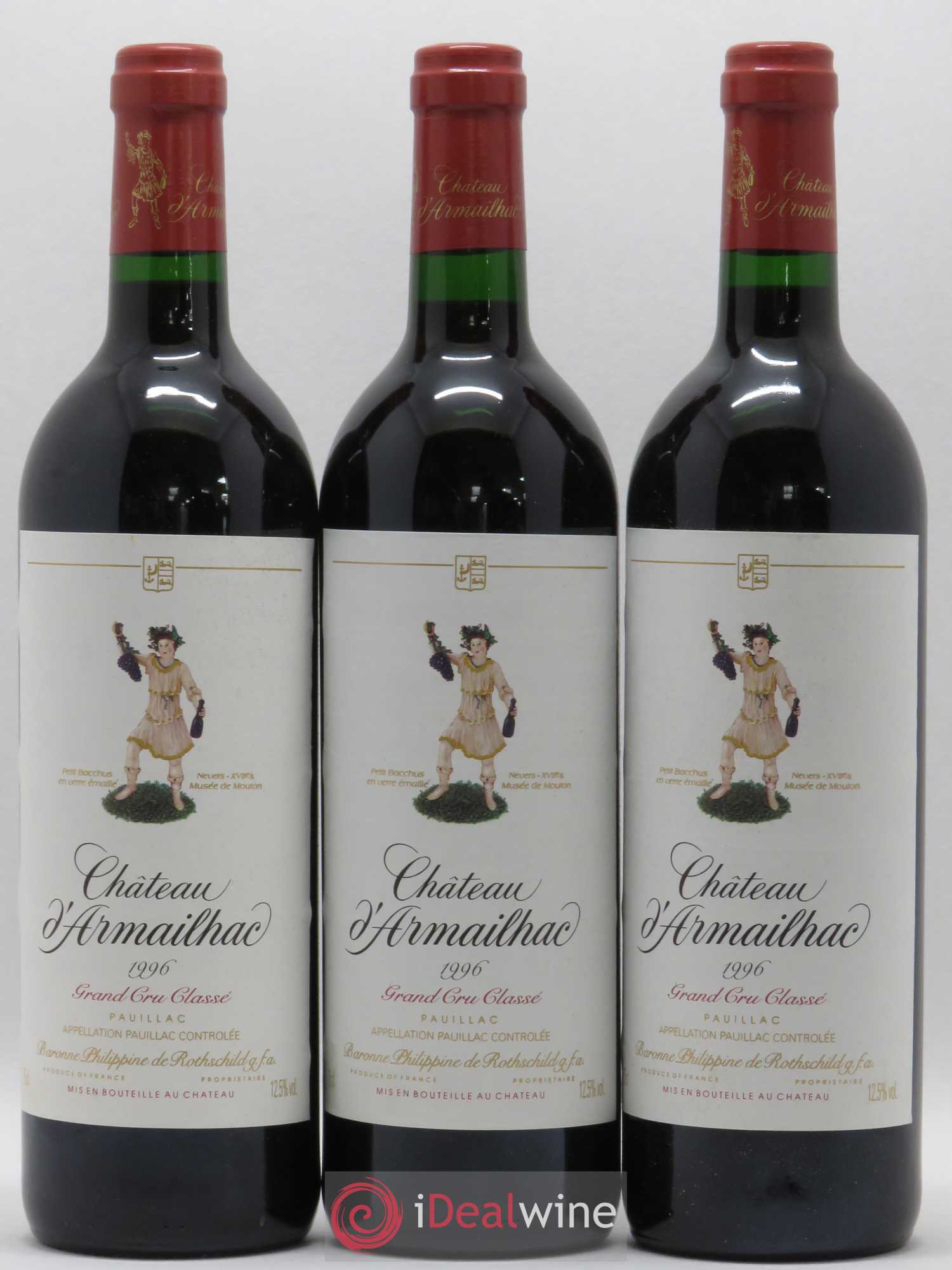 Château d' Armailhac - Mouton Baron(ne) Philippe 5ème Grand Cru Classé 1996 - Lot de 12 bouteilles - 2