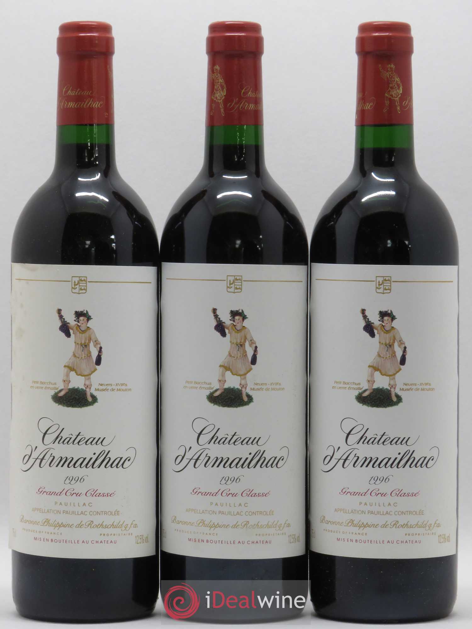 Château d' Armailhac - Mouton Baron(ne) Philippe 5ème Grand Cru Classé 1996 - Lot de 12 bouteilles - 3