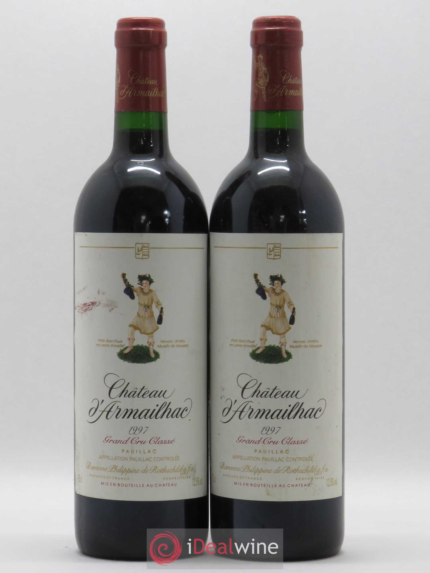 Château d' Armailhac - Mouton Baron(ne) Philippe 5ème Grand Cru Classé 1997 - Lot de 2 bouteilles - 0