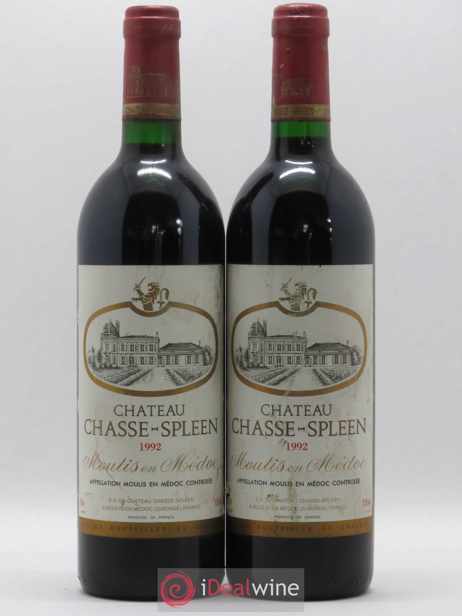 Château Chasse Spleen 1992 - Lot de 2 bouteilles - 0