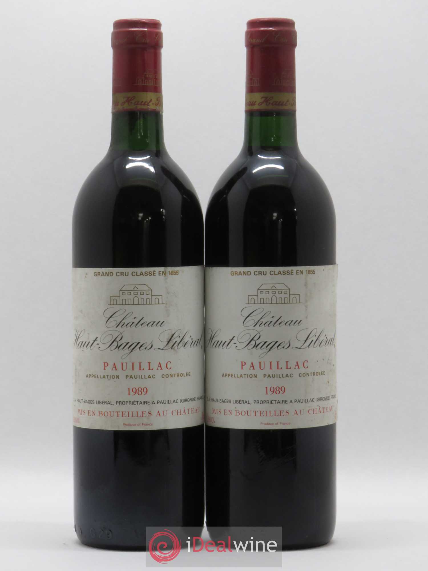 Château Haut Bages Libéral 5ème Grand Cru Classé 1989 - Lot de 2 bouteilles - 0