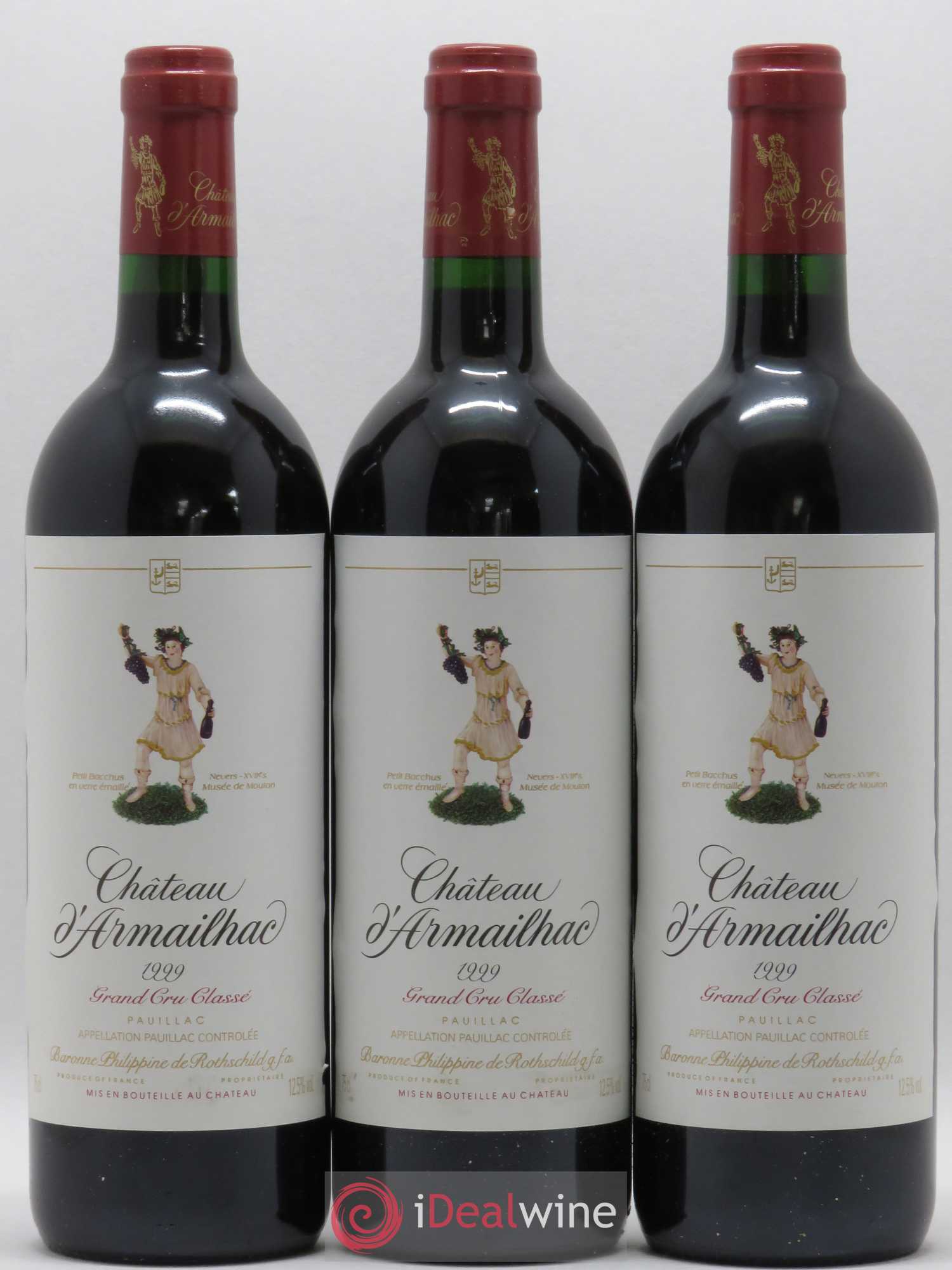 Château d' Armailhac - Mouton Baron(ne) Philippe 5ème Grand Cru Classé 1999 - Lot de 12 bouteilles - 3