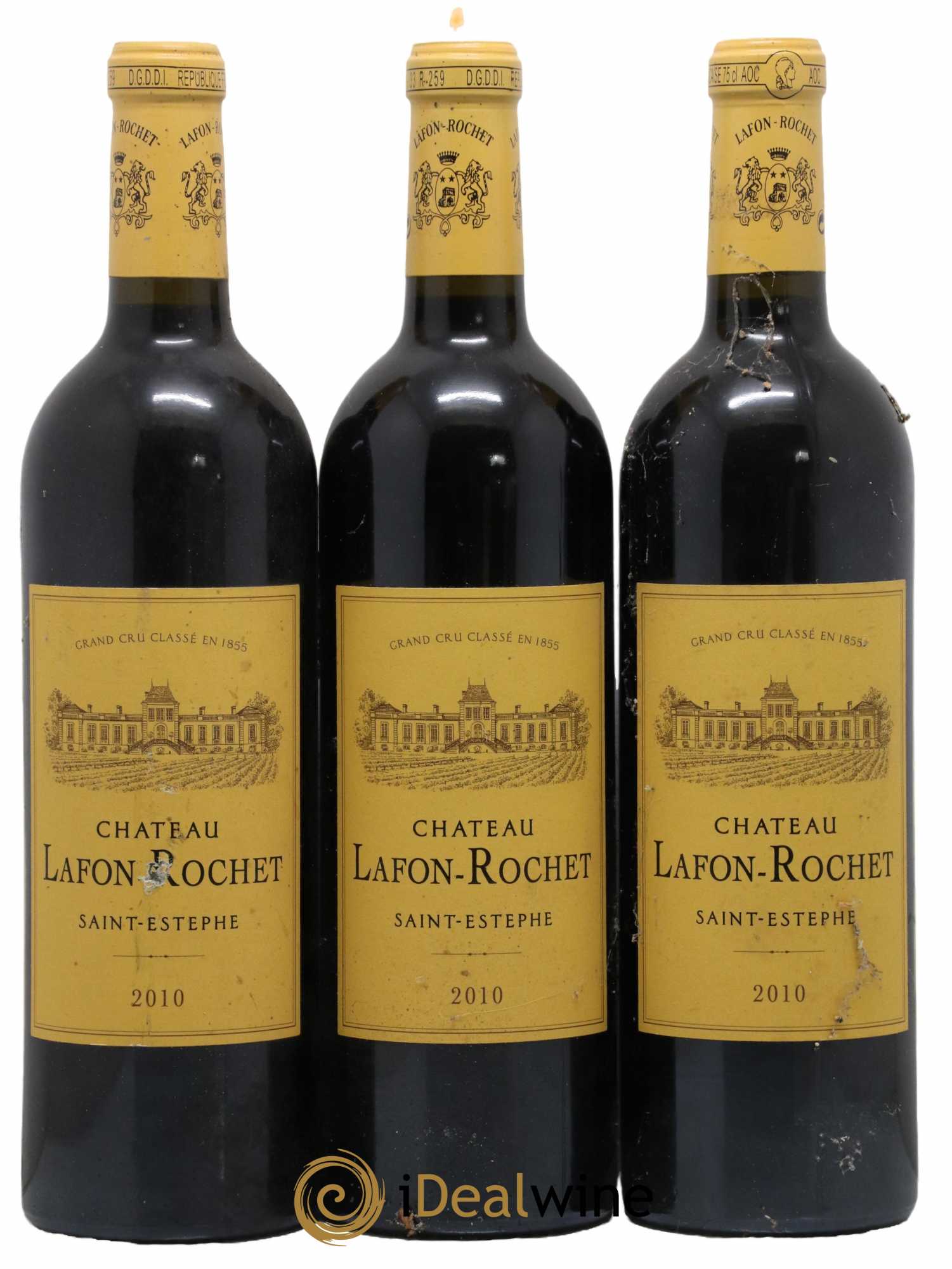 Château Lafon Rochet 4ème Grand Cru Classé 2010 - Lot de 3 bouteilles - 0