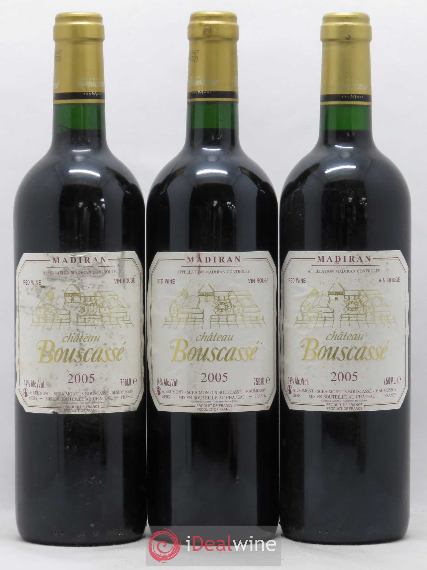 Madiran Château Bouscassé Alain Brumont 2005 - Lot de 3 bouteilles - 0