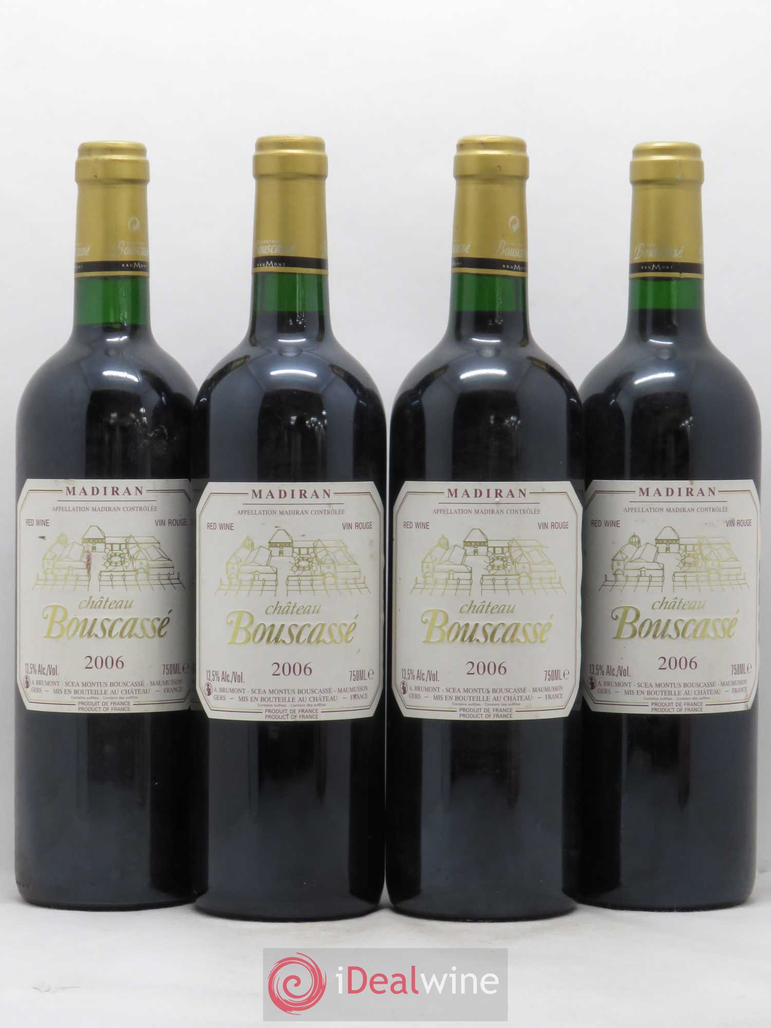 Madiran Château Bouscassé Alain Brumont (sans prix de réserve) 2006 - Lot de 4 bouteilles - 0