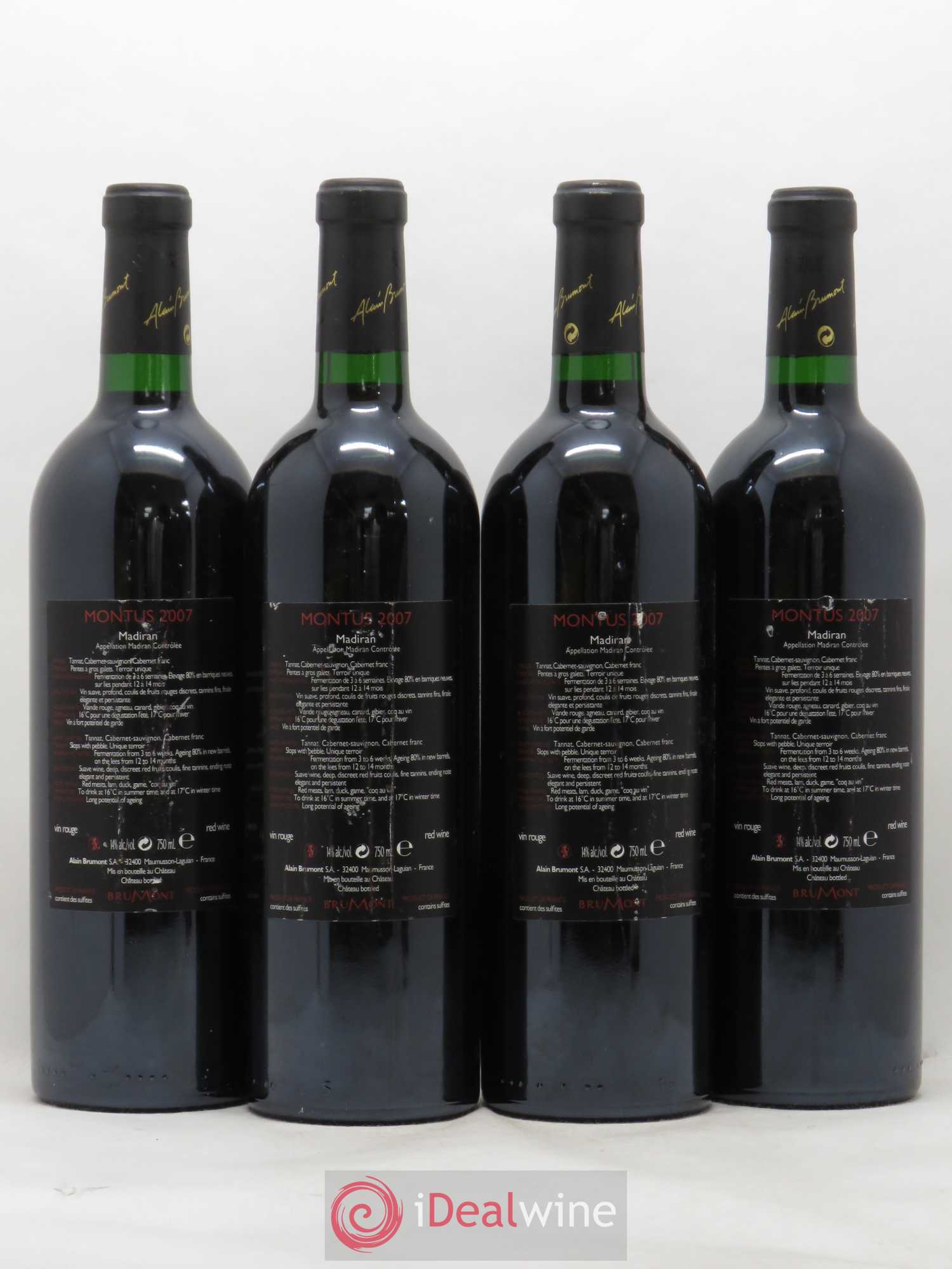 Madiran Château Montus Alain Brumont (senza prezzo di riserva) 2007 - Lotto di 4 bottiglie - 1