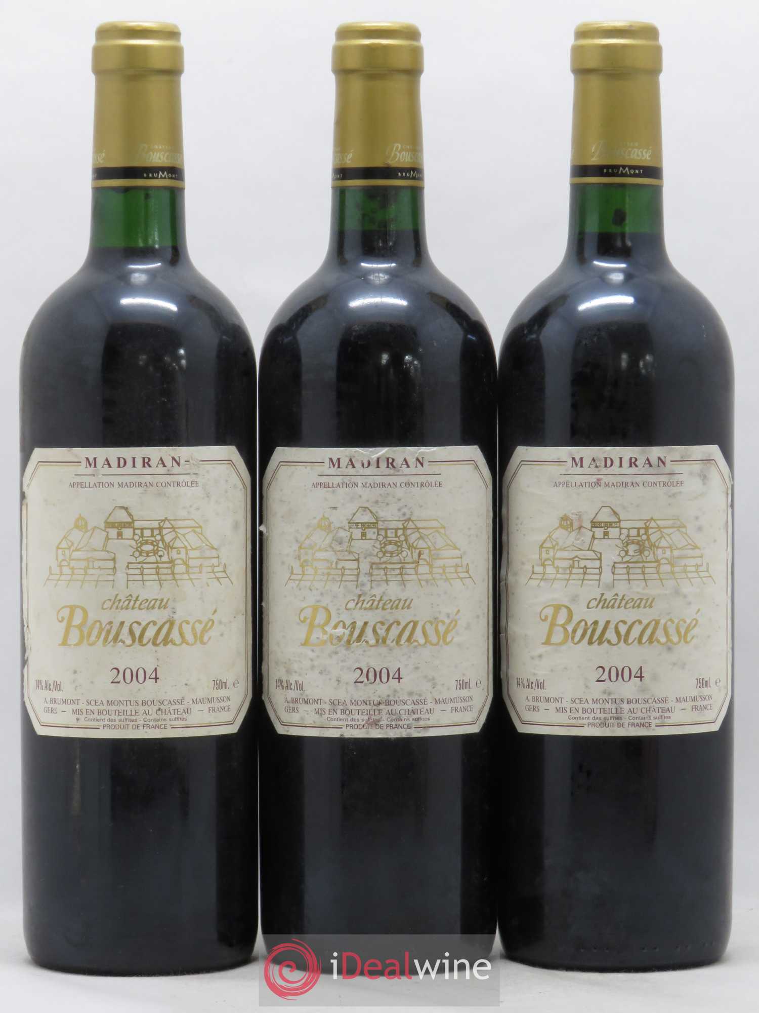Madiran Château Bouscassé Alain Brumont (sans prix de réserve) 2004 - Lot de 3 bouteilles - 0