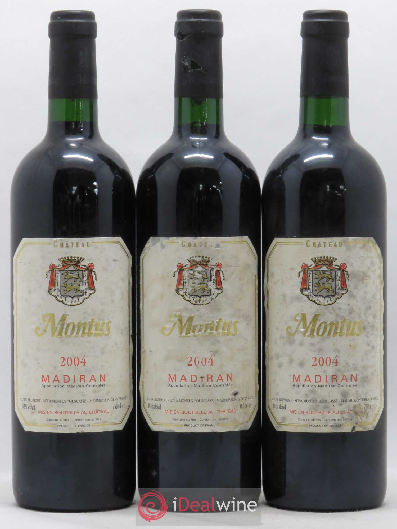 Madiran Château Montus Alain Brumont 2004 - Lot de 3 bouteilles - 0