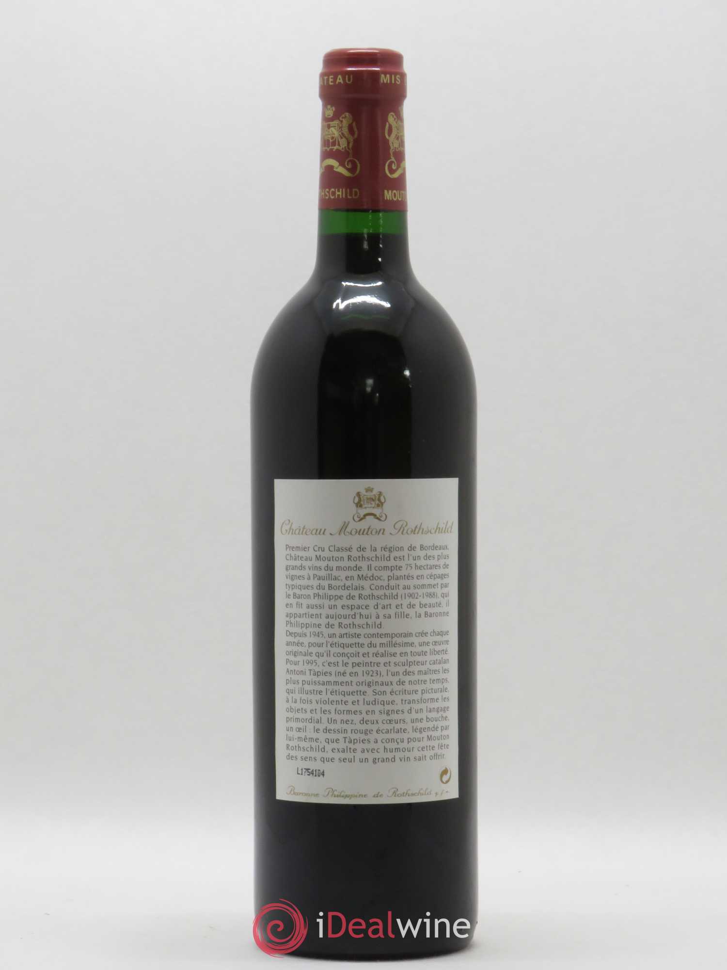 Château Mouton Rothschild 1er Grand Cru Classé 1995 - Lot de 1 bouteille - 1