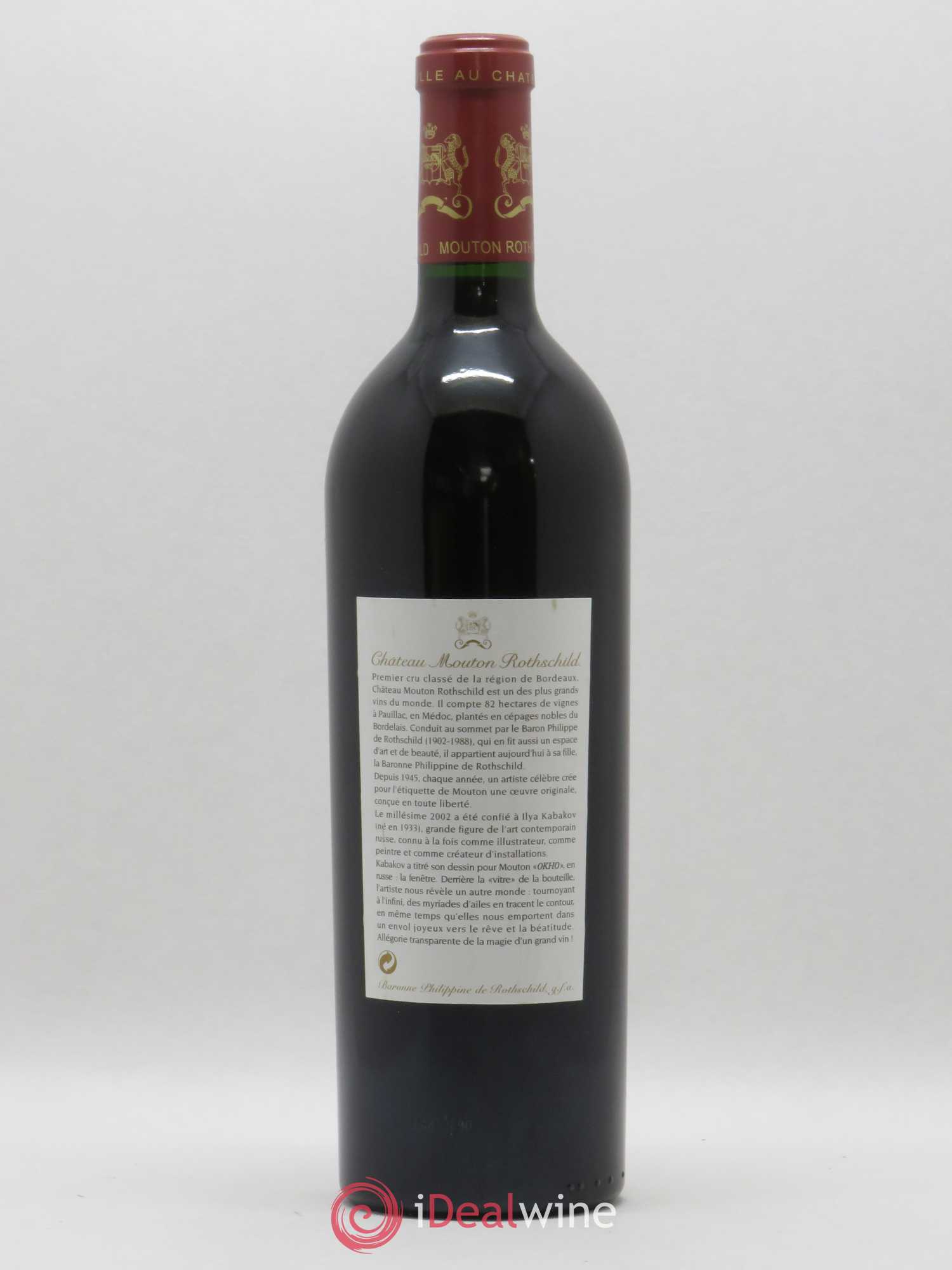 Château Mouton Rothschild 1er Grand Cru Classé 2002 - Lot de 1 bouteille - 1