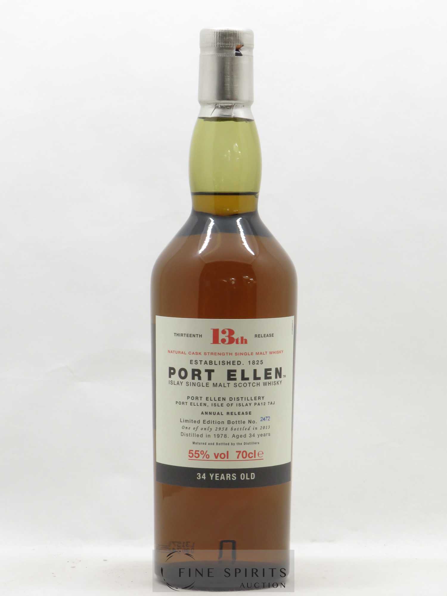 Port Ellen 34 years 1978 Of. 13th Release Natural Cask Strength - One of 2958 - bottled 2013 Limited Edition - Lot de 1 bouteille - 1