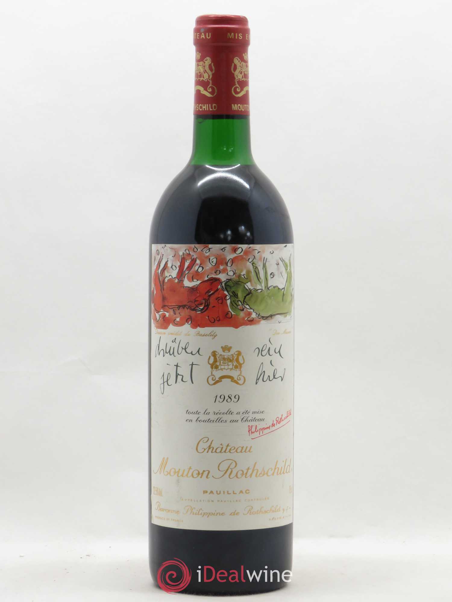 Château Mouton Rothschild 1er Grand Cru Classé 1989 - Lot de 1 bouteille - 0